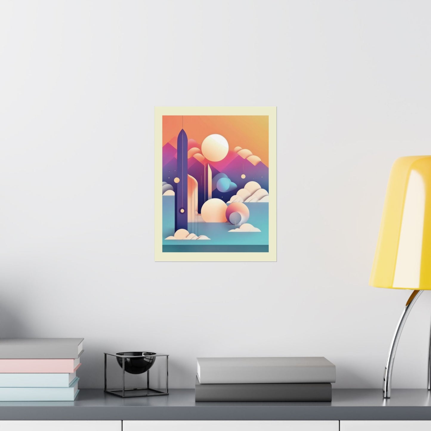 Pastel Cosmos Ethereal Moon Poster | Pretty Pastel Aesthetic Cosmic Art Print for Gallery Wall - POP DECO