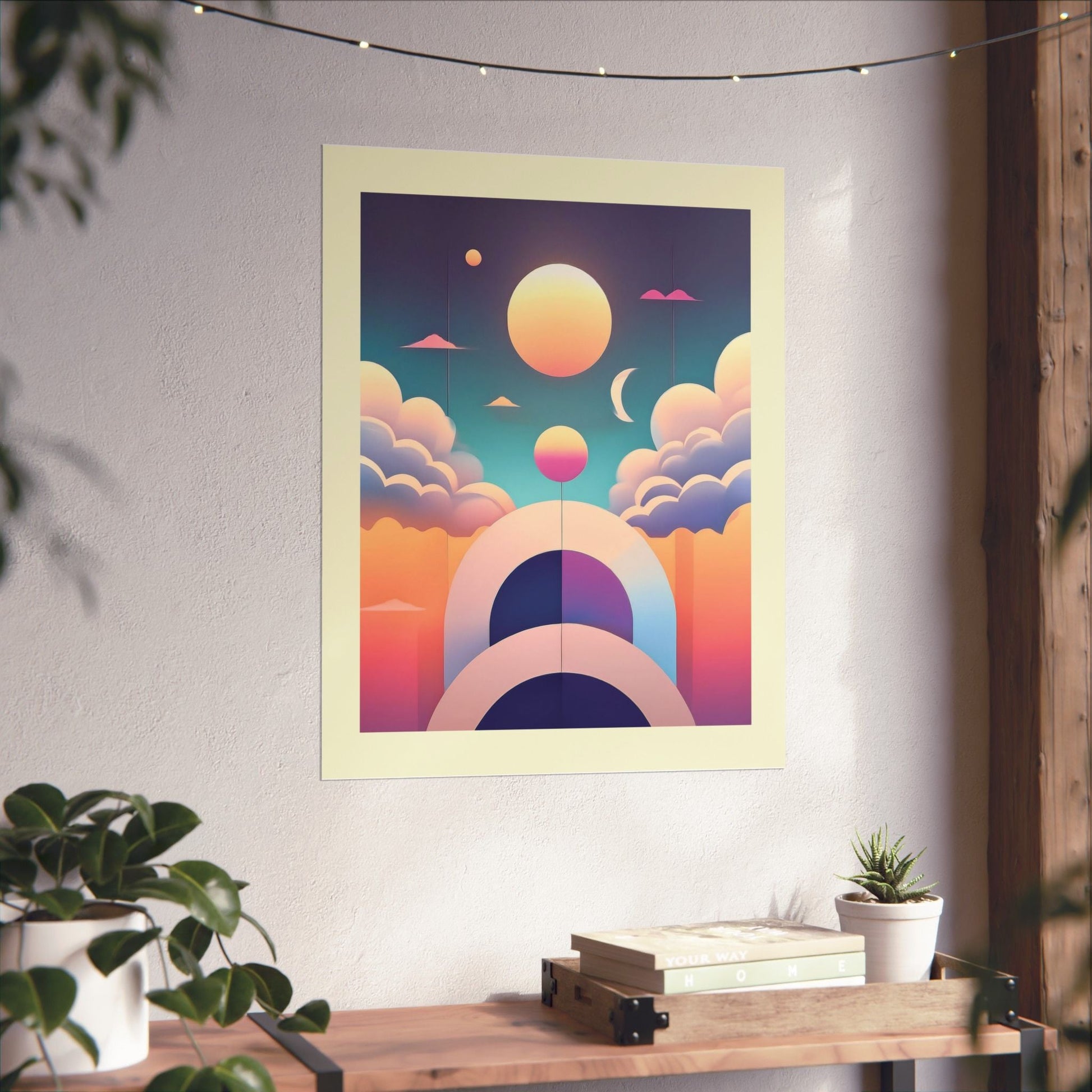 Pastel Cosmos Ethereal Moon Poster | Pretty Pastel Aesthetic Cosmic Art Print for Gallery Wall - POP DECO