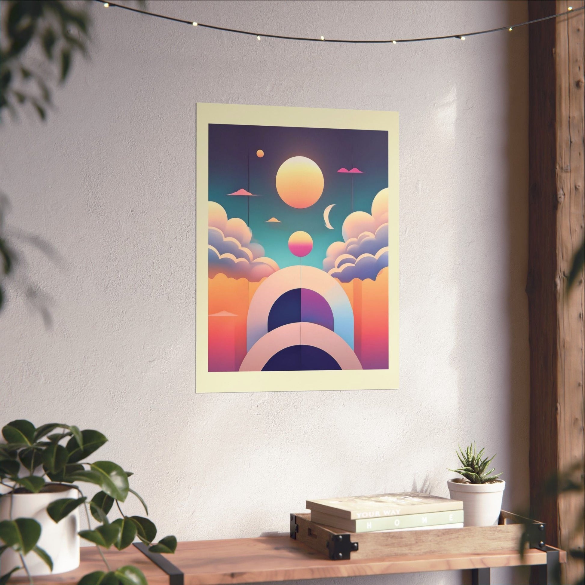 Pastel Cosmos Ethereal Moon Poster | Pretty Pastel Aesthetic Cosmic Art Print for Gallery Wall - POP DECO