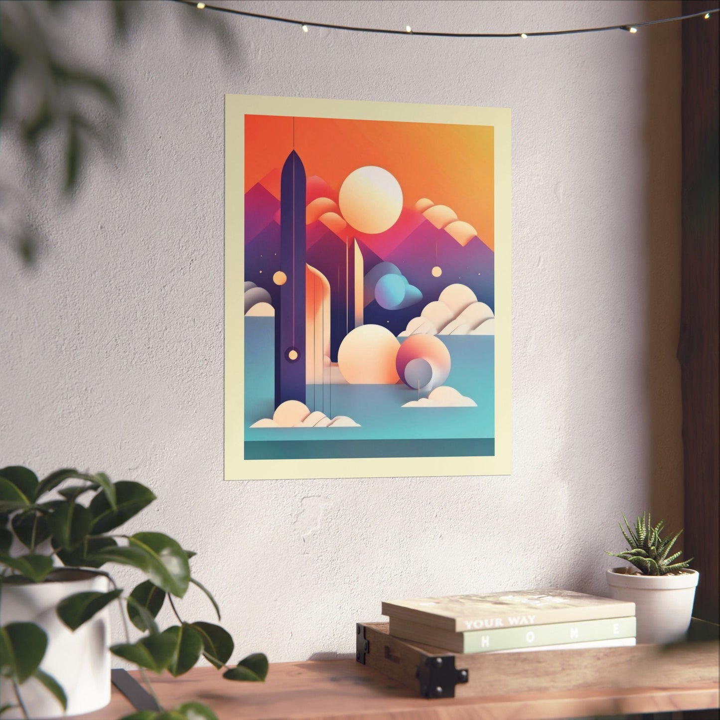 Pastel Cosmos Ethereal Moon Poster | Pretty Pastel Aesthetic Cosmic Art Print for Gallery Wall - POP DECO