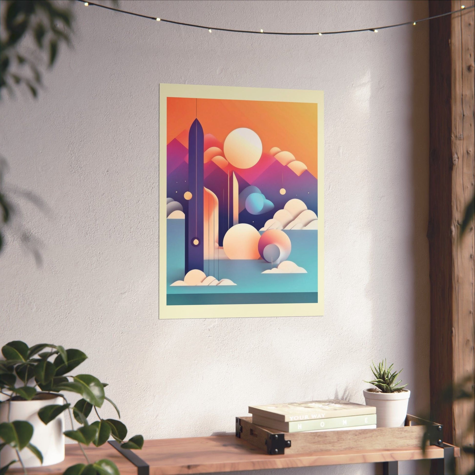 Pastel Cosmos Ethereal Moon Poster | Pretty Pastel Aesthetic Cosmic Art Print for Gallery Wall - POP DECO