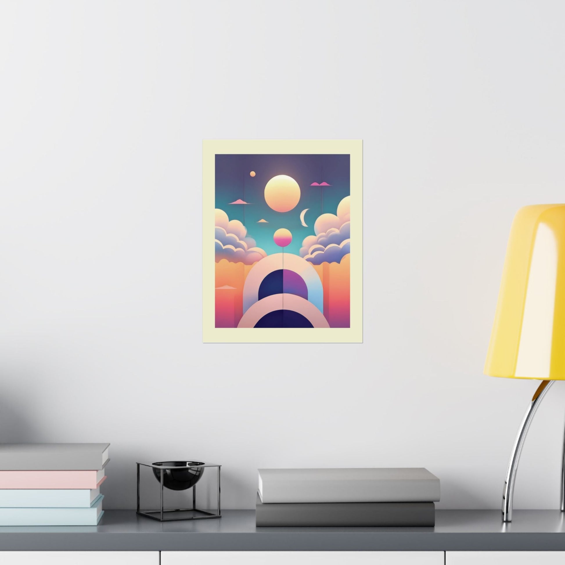 Pastel Cosmos Ethereal Moon Poster | Pretty Pastel Aesthetic Cosmic Art Print for Gallery Wall - POP DECO