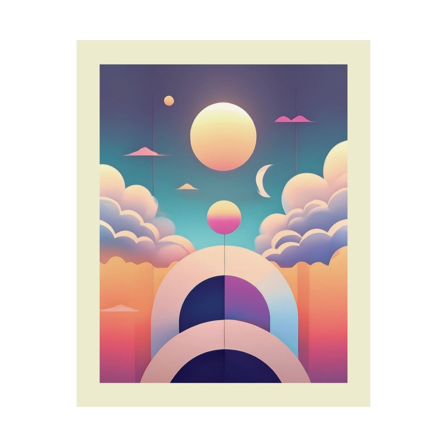 Pastel Cosmos Ethereal Moon Poster | Pretty Pastel Aesthetic Cosmic Art Print for Gallery Wall - POP DECO