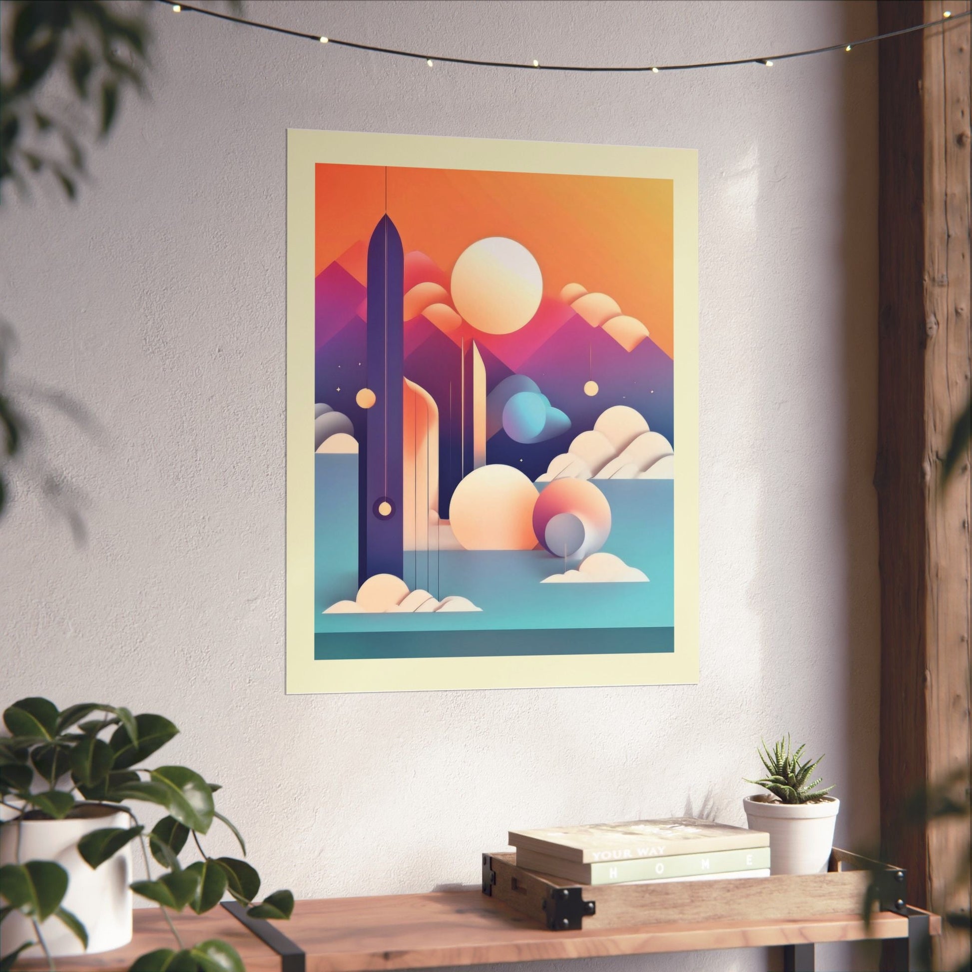 Pastel Cosmos Ethereal Moon Poster | Pretty Pastel Aesthetic Cosmic Art Print for Gallery Wall - POP DECO