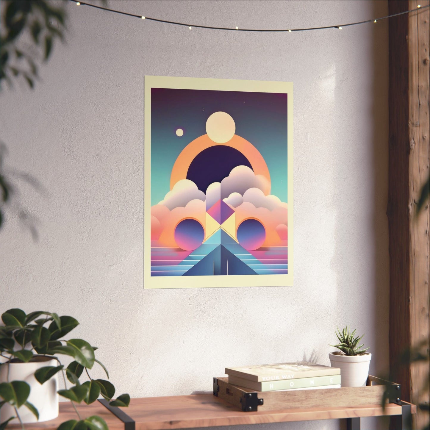 Pastel Cosmos Ethereal Moon Poster | Pretty Pastel Aesthetic Gallery Wall Art - POP DECO