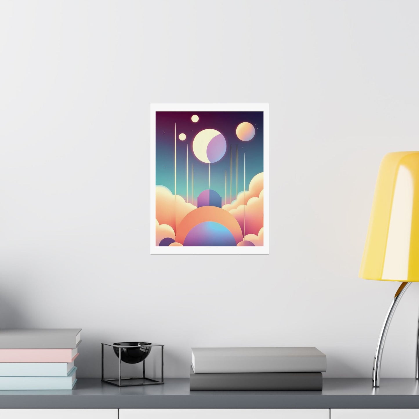 Pastel Cosmos Ethereal Moon Poster | Pretty Pastel Aesthetic Lunar Gallery Wall Art - POP DECO