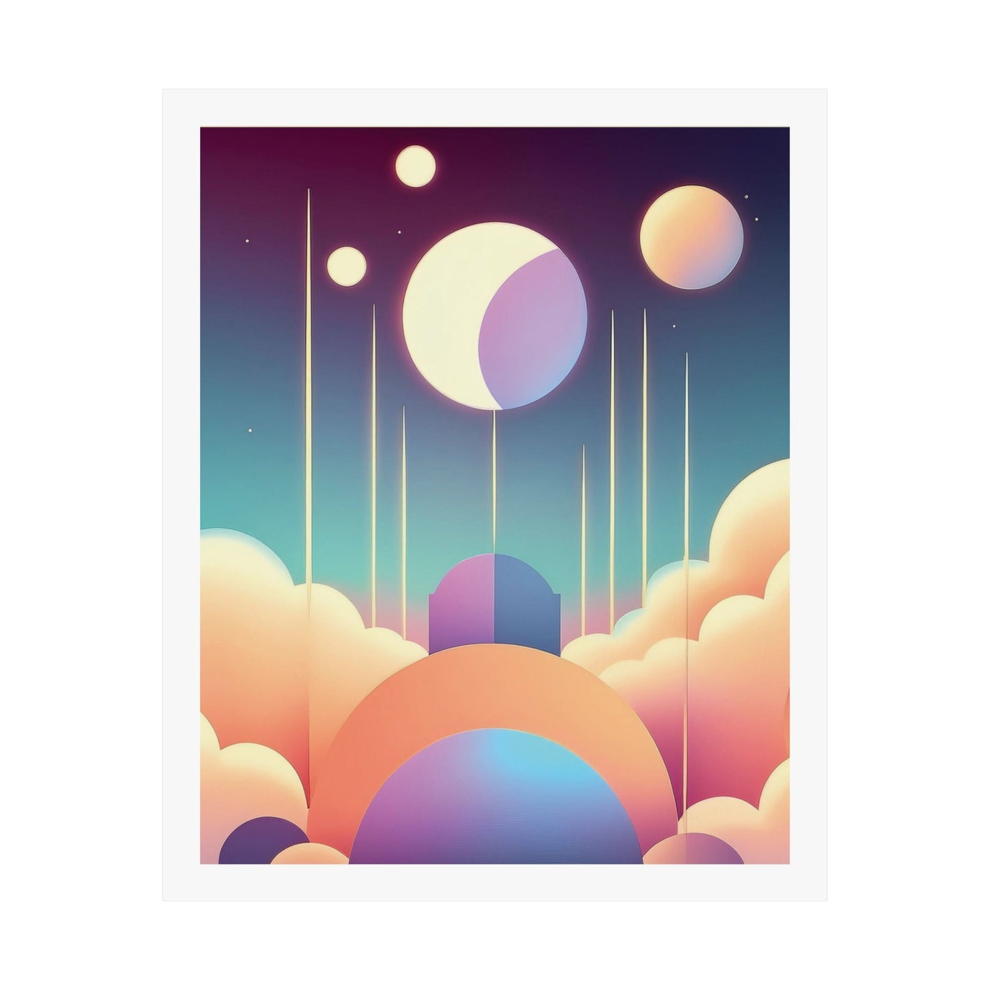 Pastel Cosmos Ethereal Moon Poster | Pretty Pastel Aesthetic Lunar Gallery Wall Art - POP DECO