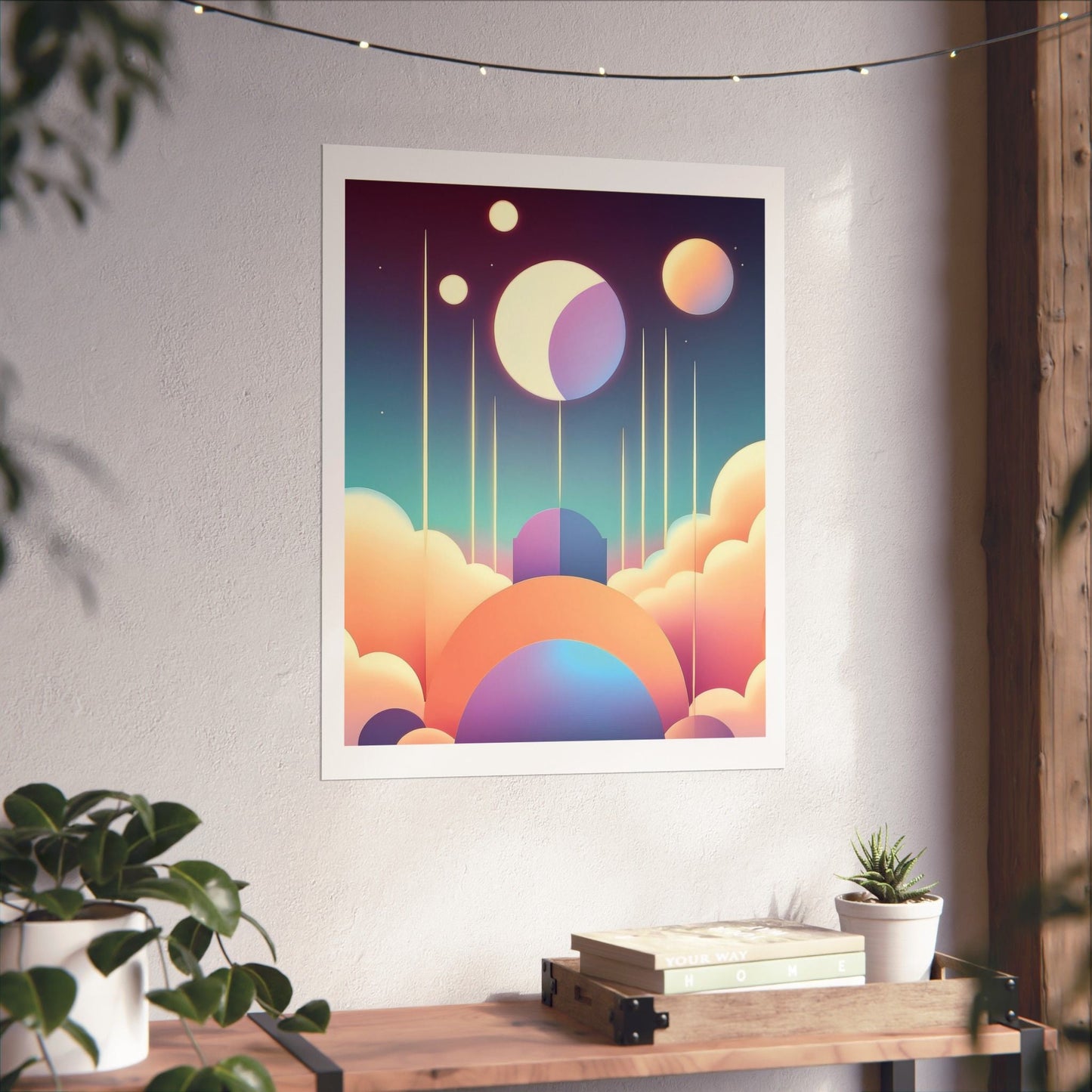 Pastel Cosmos Ethereal Moon Poster | Pretty Pastel Aesthetic Lunar Gallery Wall Art - POP DECO