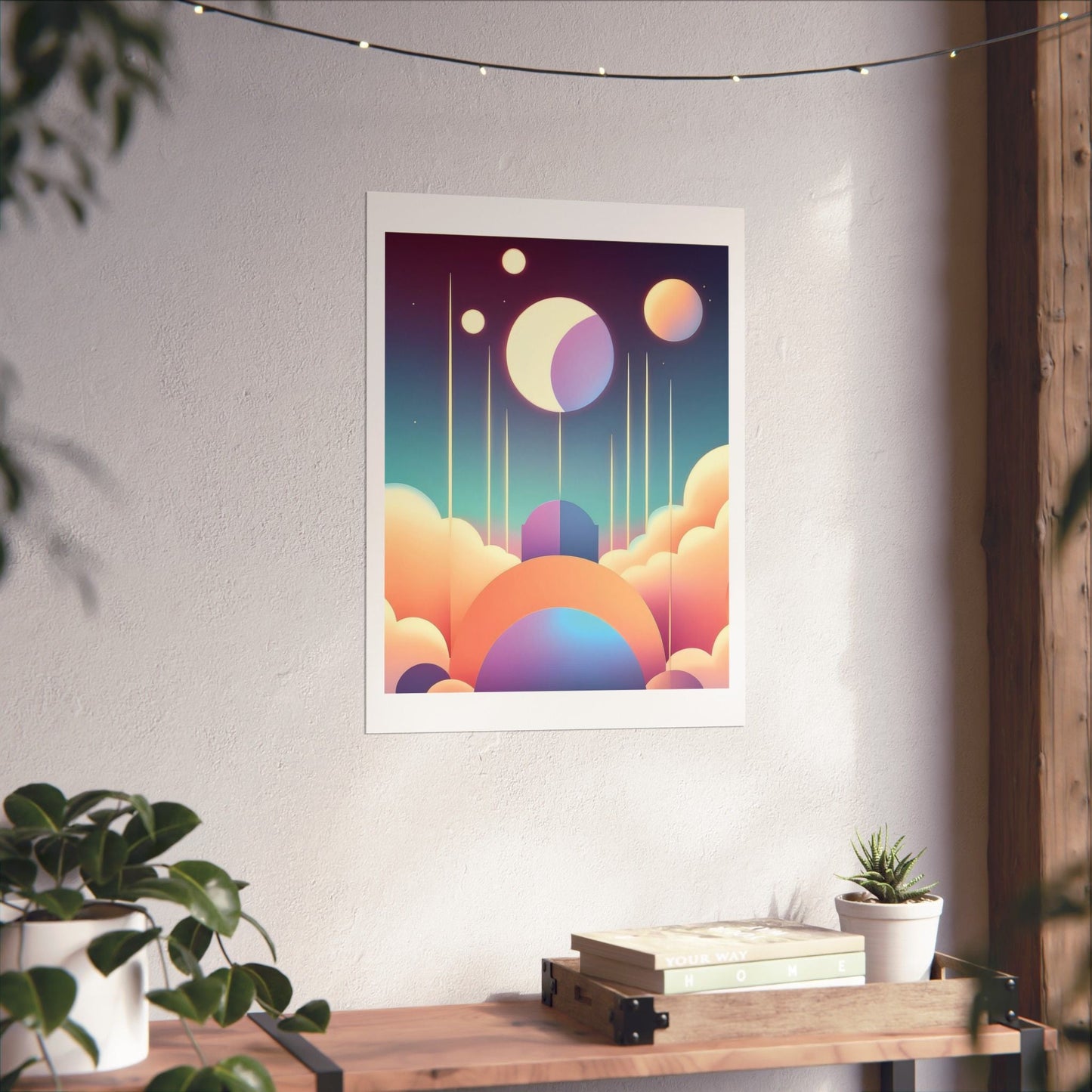 Pastel Cosmos Ethereal Moon Poster | Pretty Pastel Aesthetic Lunar Gallery Wall Art - POP DECO