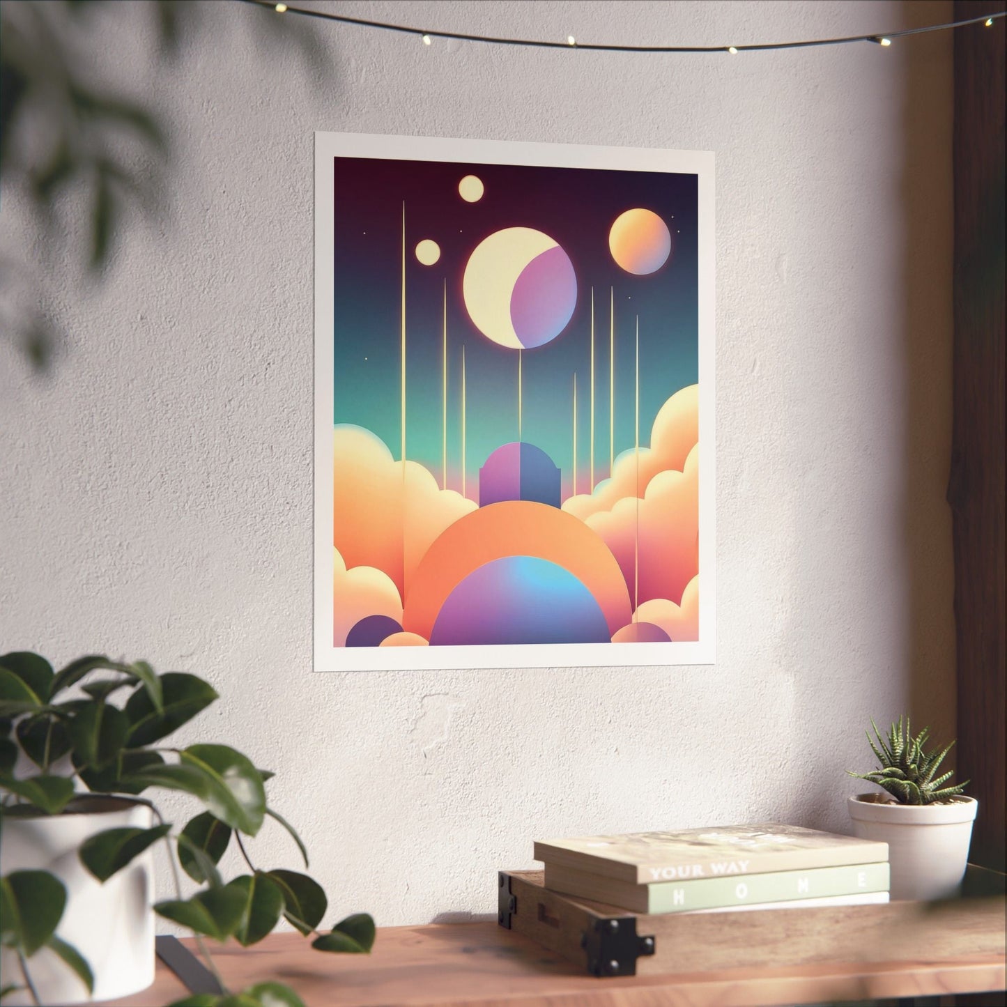 Pastel Cosmos Ethereal Moon Poster | Pretty Pastel Aesthetic Lunar Gallery Wall Art - POP DECO