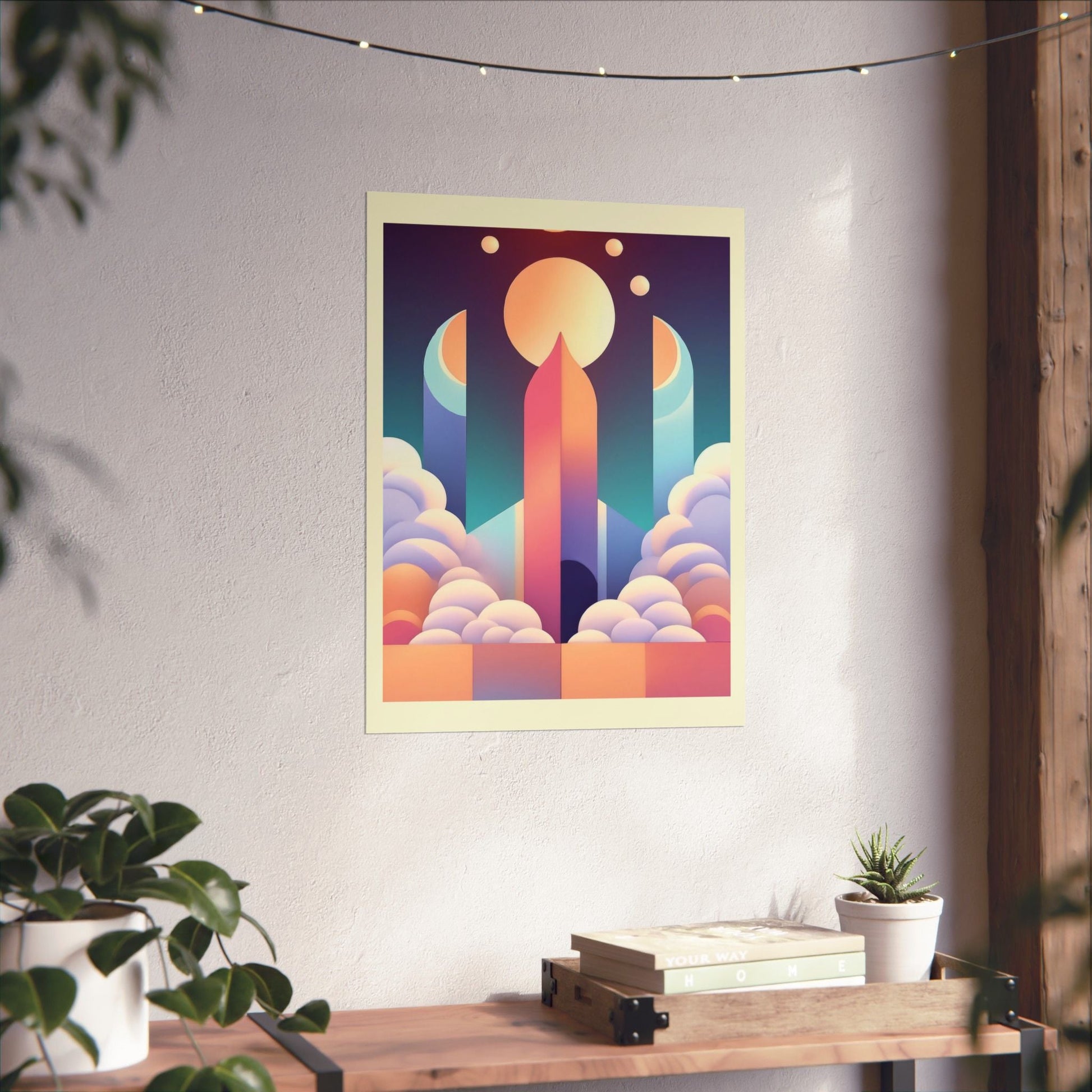 Pastel Cosmos Ethereal Moon Poster | Pretty Pastel Aesthetic Space Art for Gallery Wall - POP DECO