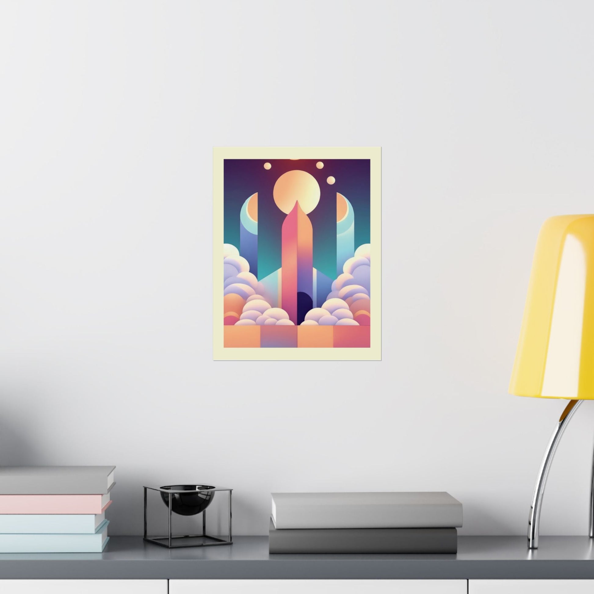 Pastel Cosmos Ethereal Moon Poster | Pretty Pastel Aesthetic Space Art for Gallery Wall - POP DECO