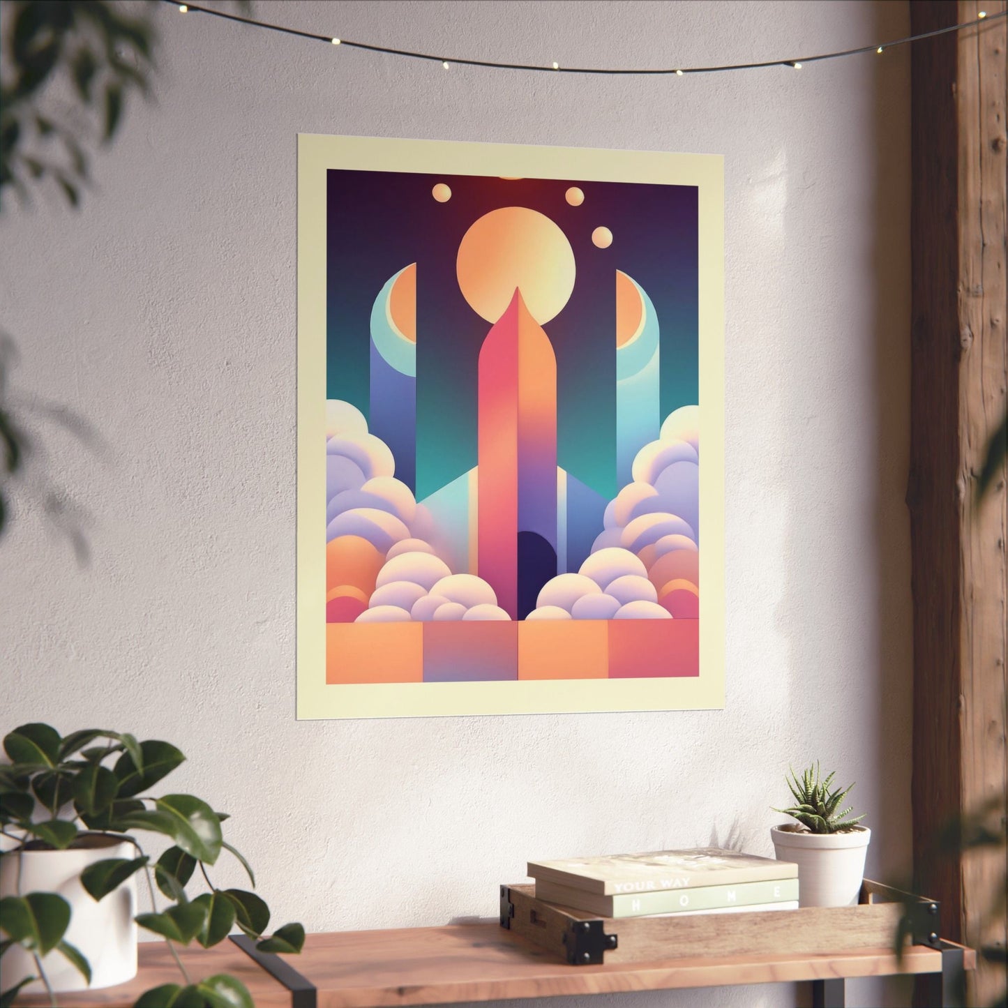 Pastel Cosmos Ethereal Moon Poster | Pretty Pastel Aesthetic Space Art for Gallery Wall - POP DECO