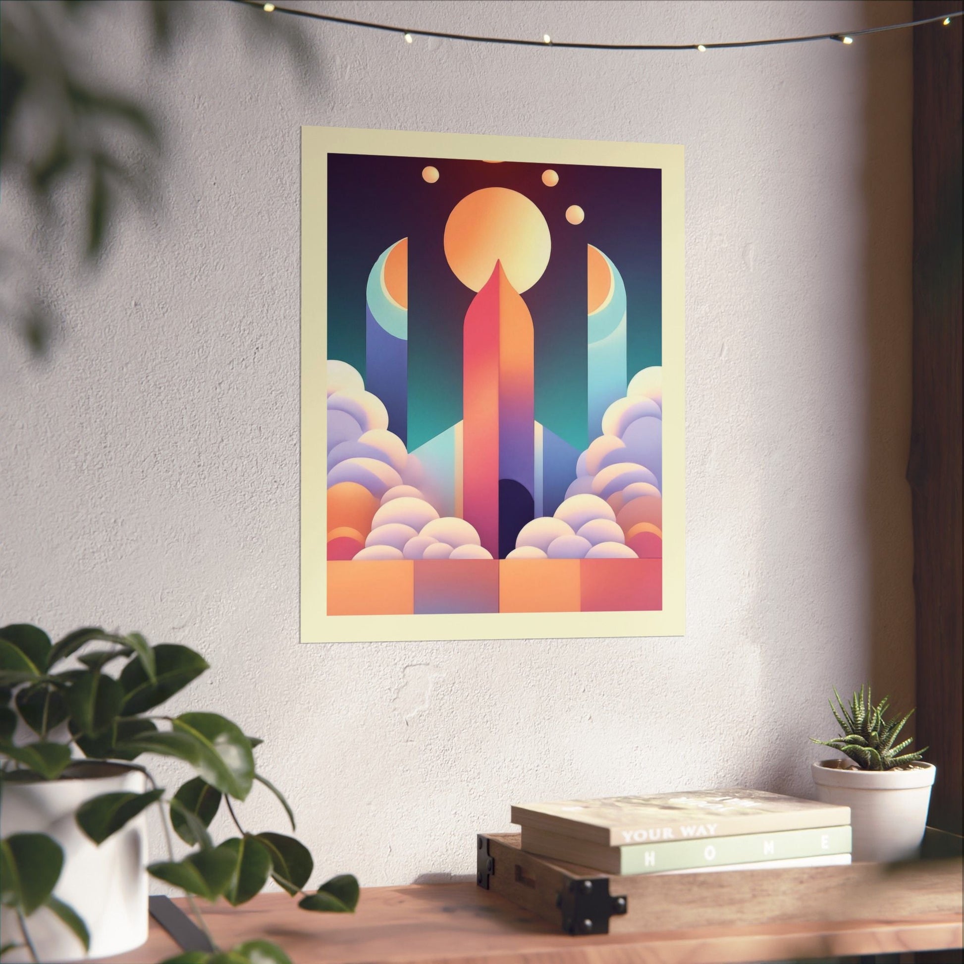 Pastel Cosmos Ethereal Moon Poster | Pretty Pastel Aesthetic Space Art for Gallery Wall - POP DECO