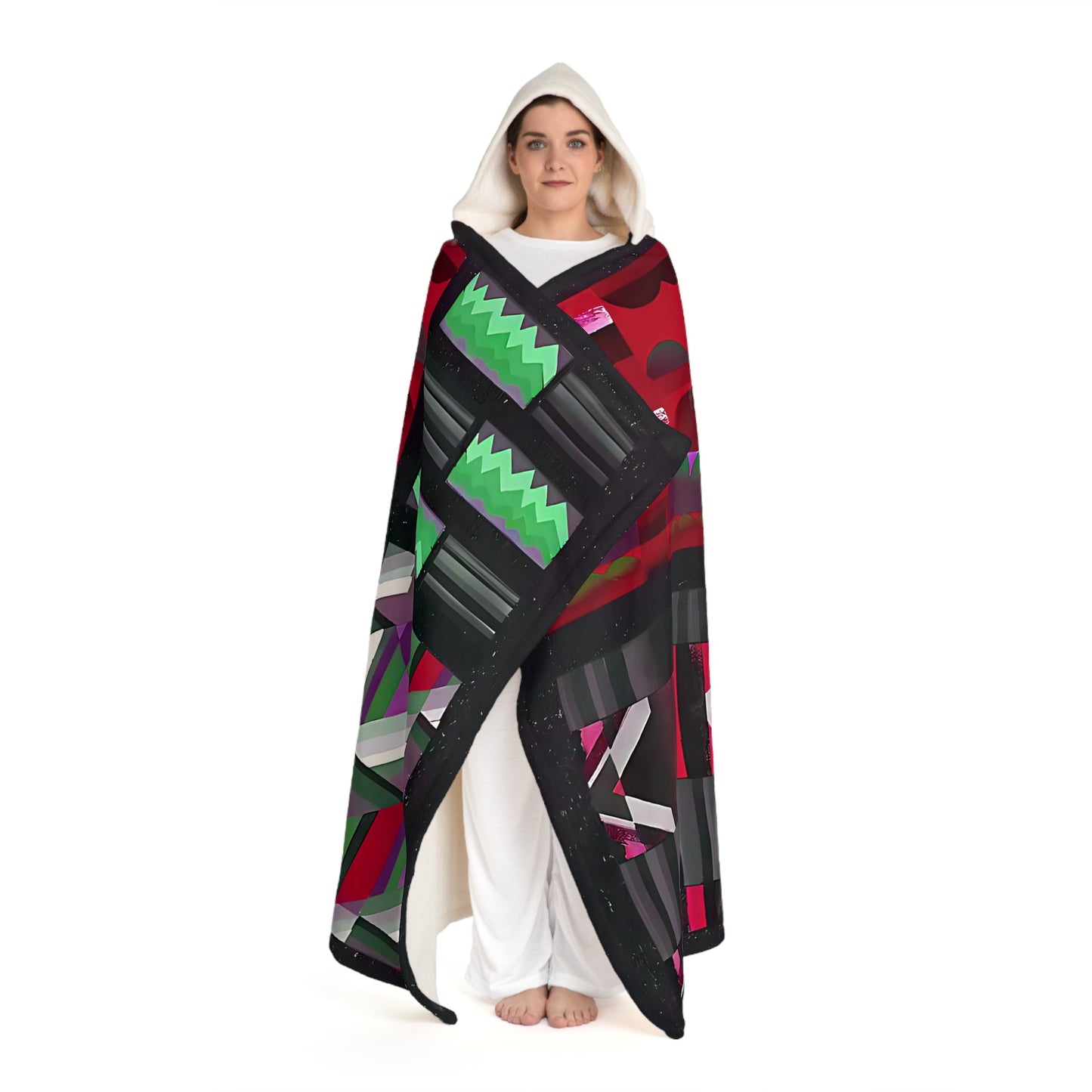 Pendleton Vibe Abstract Geometric Hooded Sherpa Fleece Blanket - POP DECO