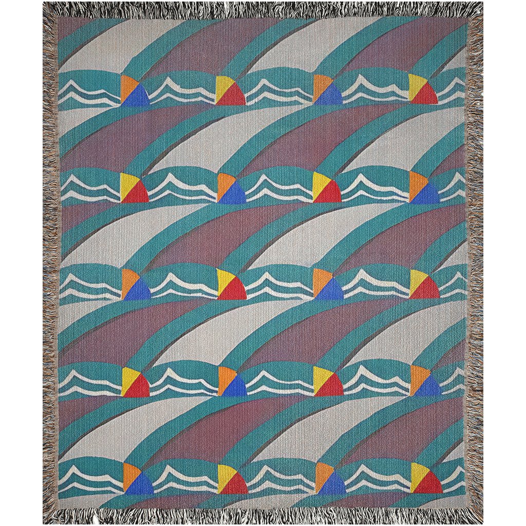 Pop Deco Abstract Waves Woven Blankets | Colorful Throw Blanket - POP DECO