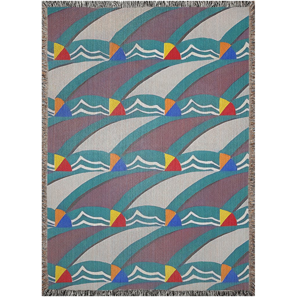 Pop Deco Abstract Waves Woven Blankets | Colorful Throw Blanket - POP DECO