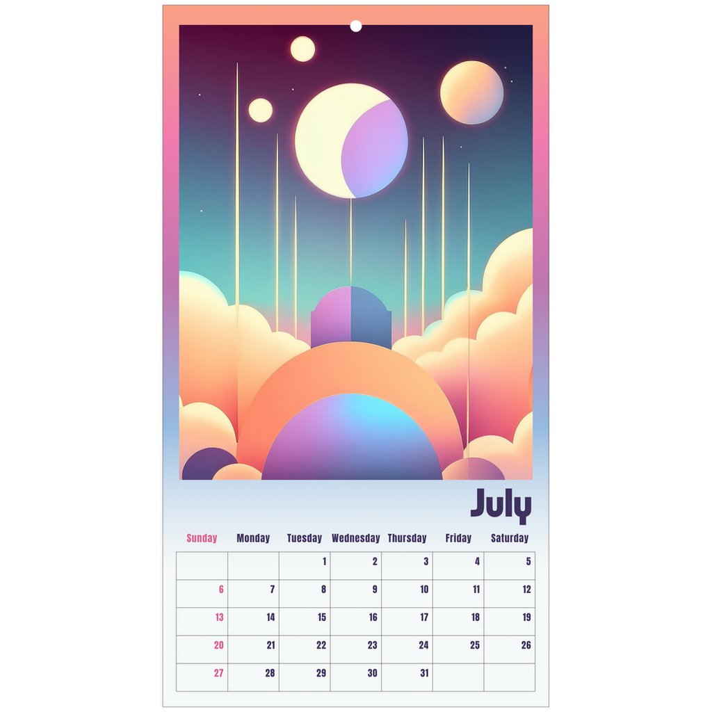 Pop Deco Pastel Cosmos 2025 Wall Calendar - POP DECO