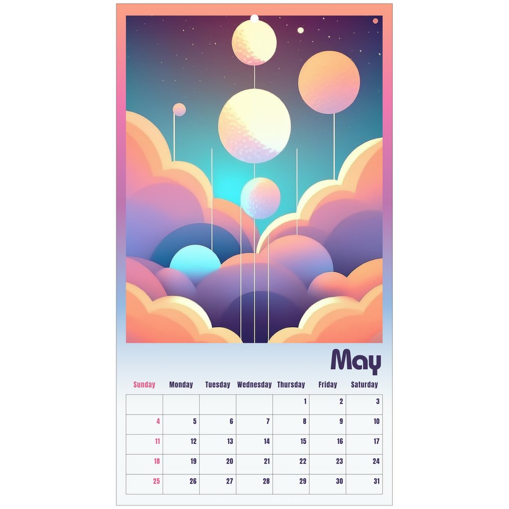 Pop Deco Pastel Cosmos 2025 Wall Calendar - POP DECO