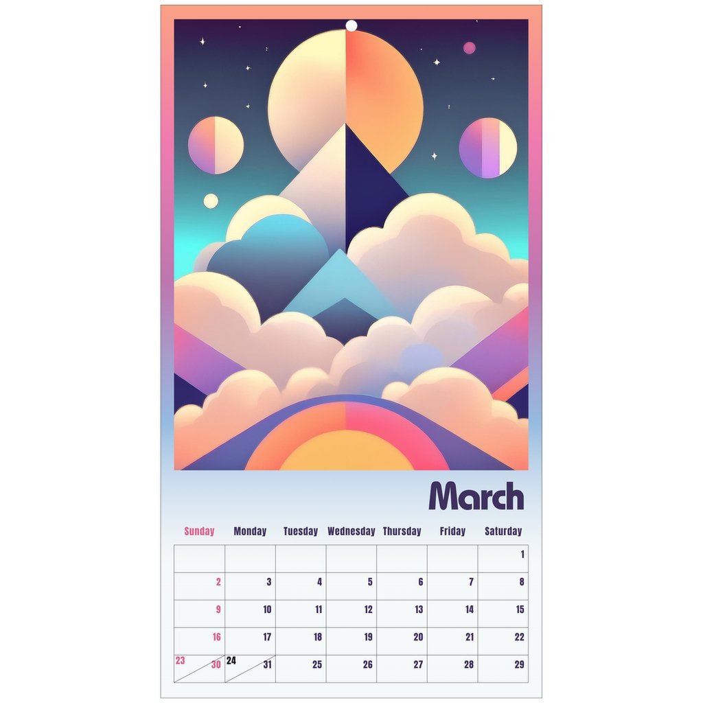 Pop Deco Pastel Cosmos 2025 Wall Calendar - POP DECO