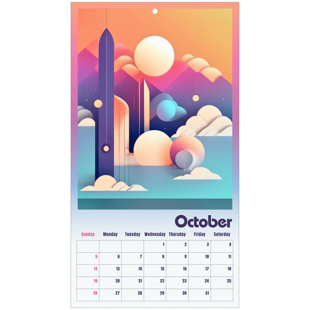 Pop Deco Pastel Cosmos 2025 Wall Calendar - POP DECO