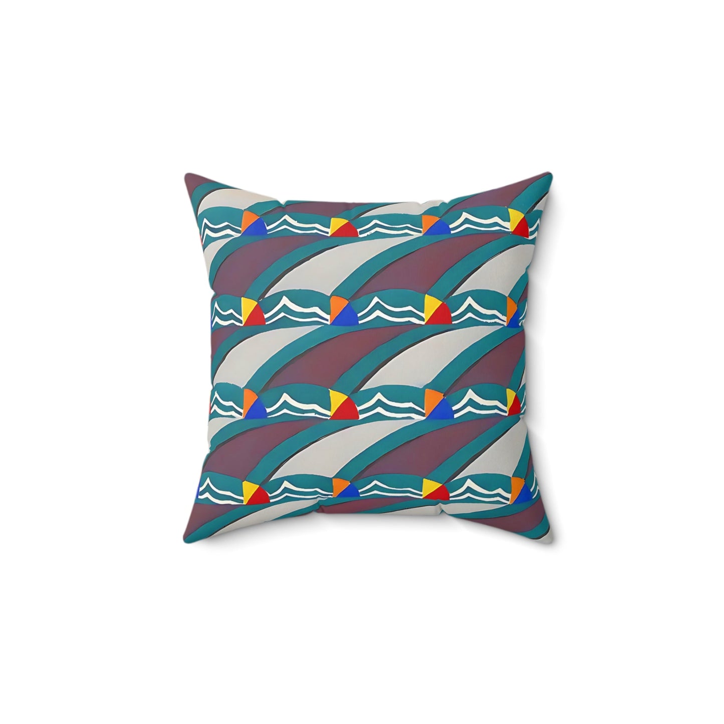 Pop Deco Waves I Abstract Art Deco Square Throw Pillow - POP DECO