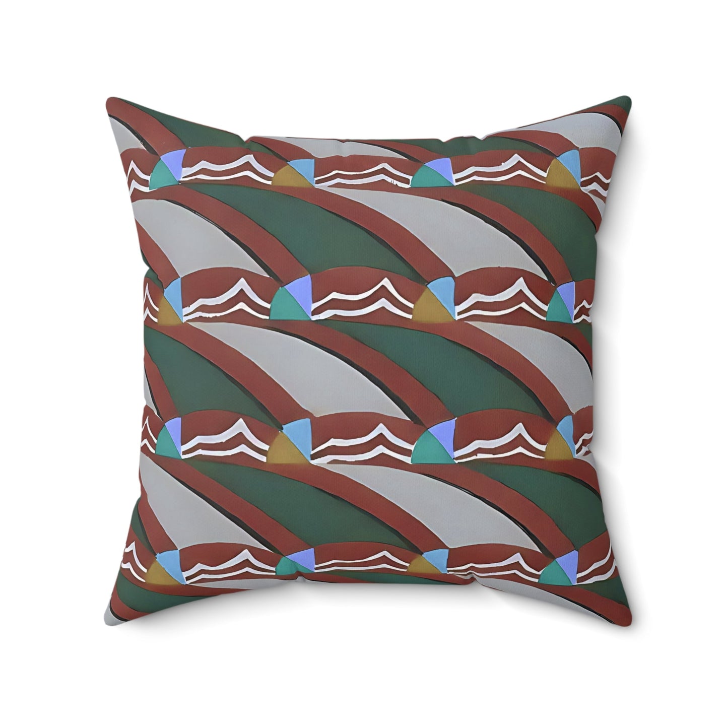 Pop Deco Waves II Abstract Art Deco Square Throw Pillow - POP DECO