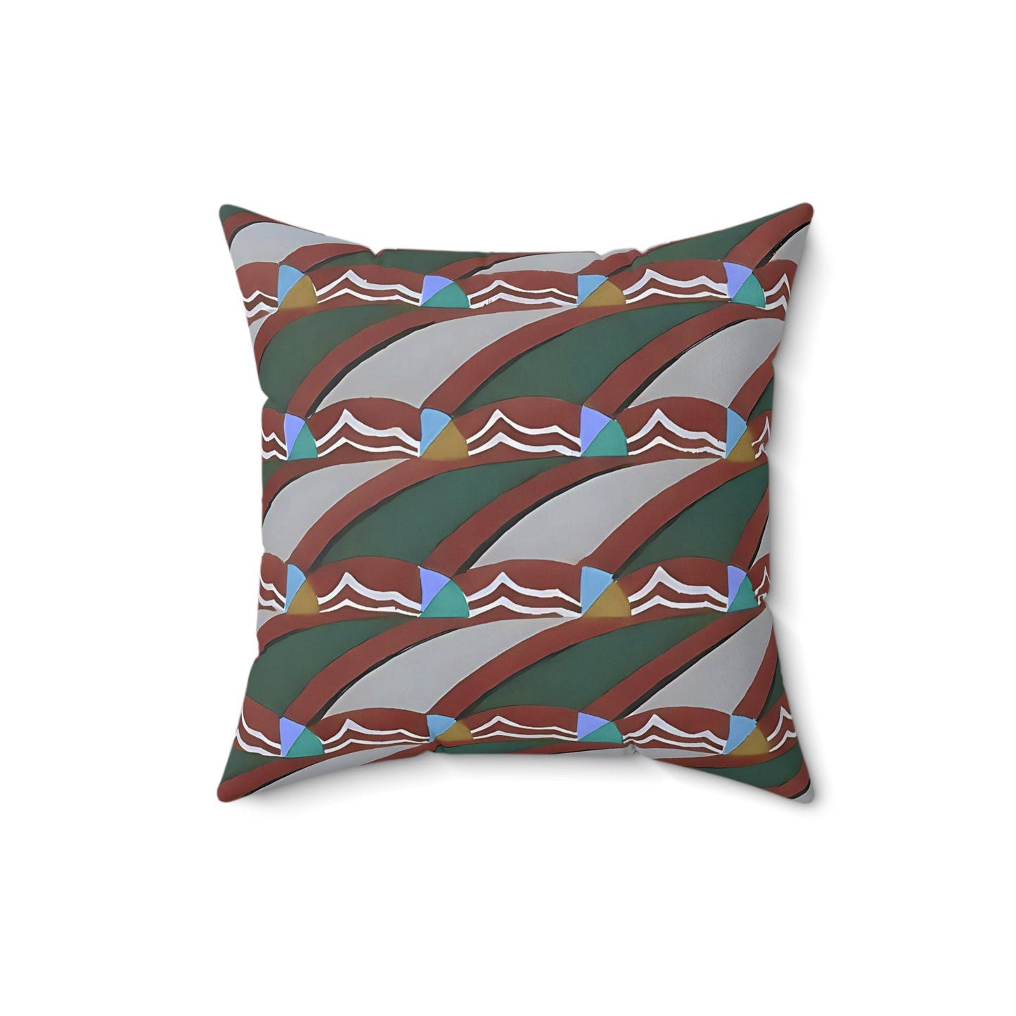 Pop Deco Waves II Abstract Art Deco Square Throw Pillow - POP DECO