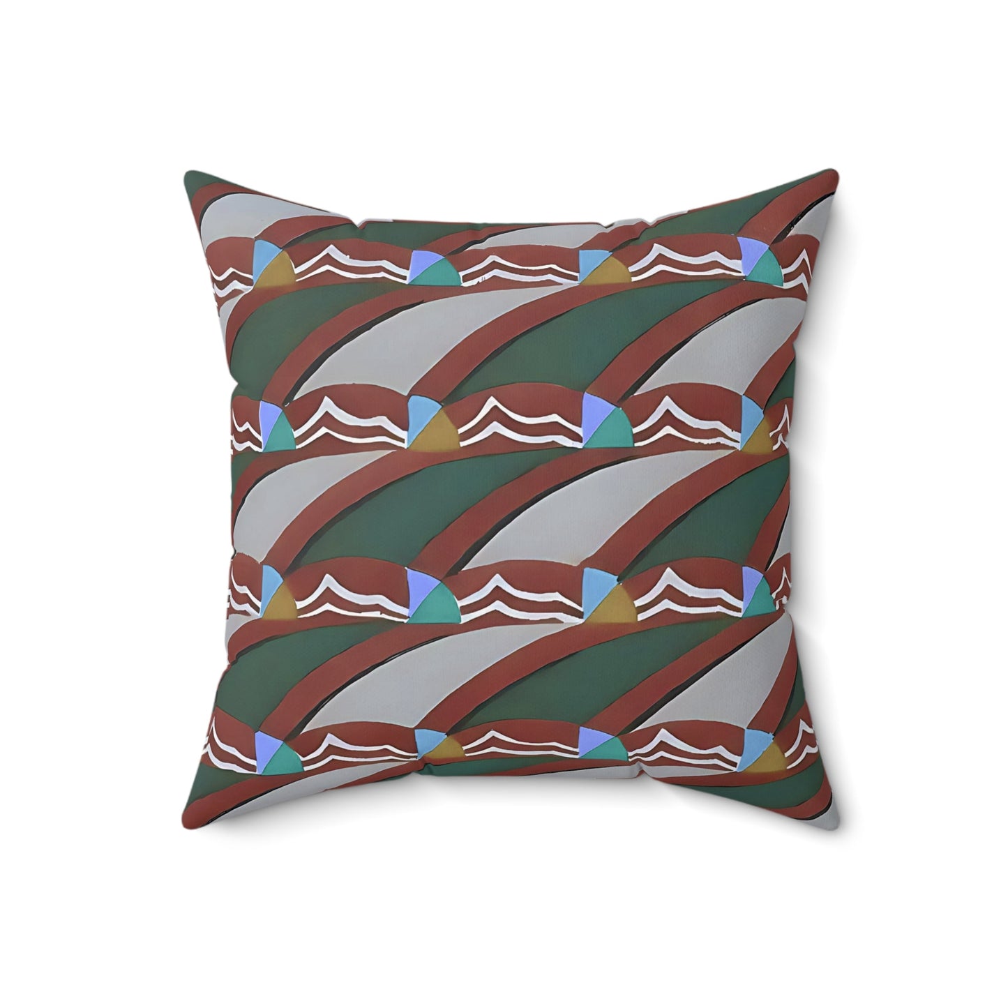 Pop Deco Waves II Abstract Art Deco Square Throw Pillow - POP DECO