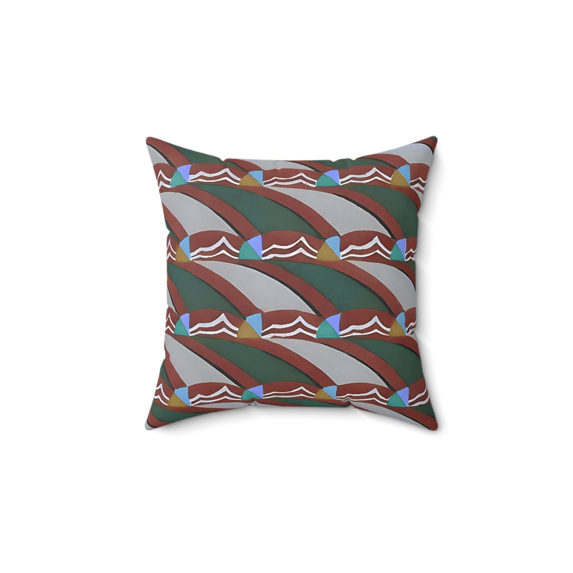 Pop Deco Waves II Abstract Art Deco Square Throw Pillow - POP DECO