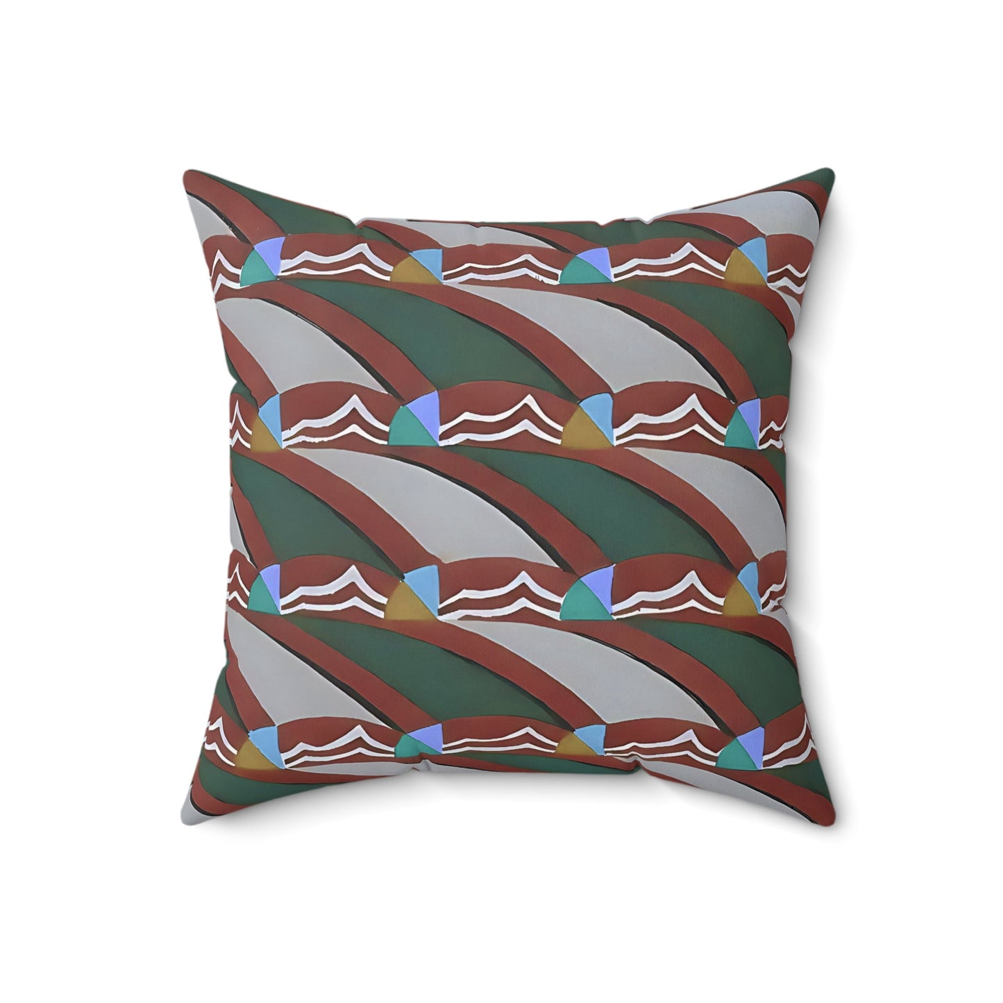 Pop Deco Waves II Abstract Art Deco Square Throw Pillow - POP DECO