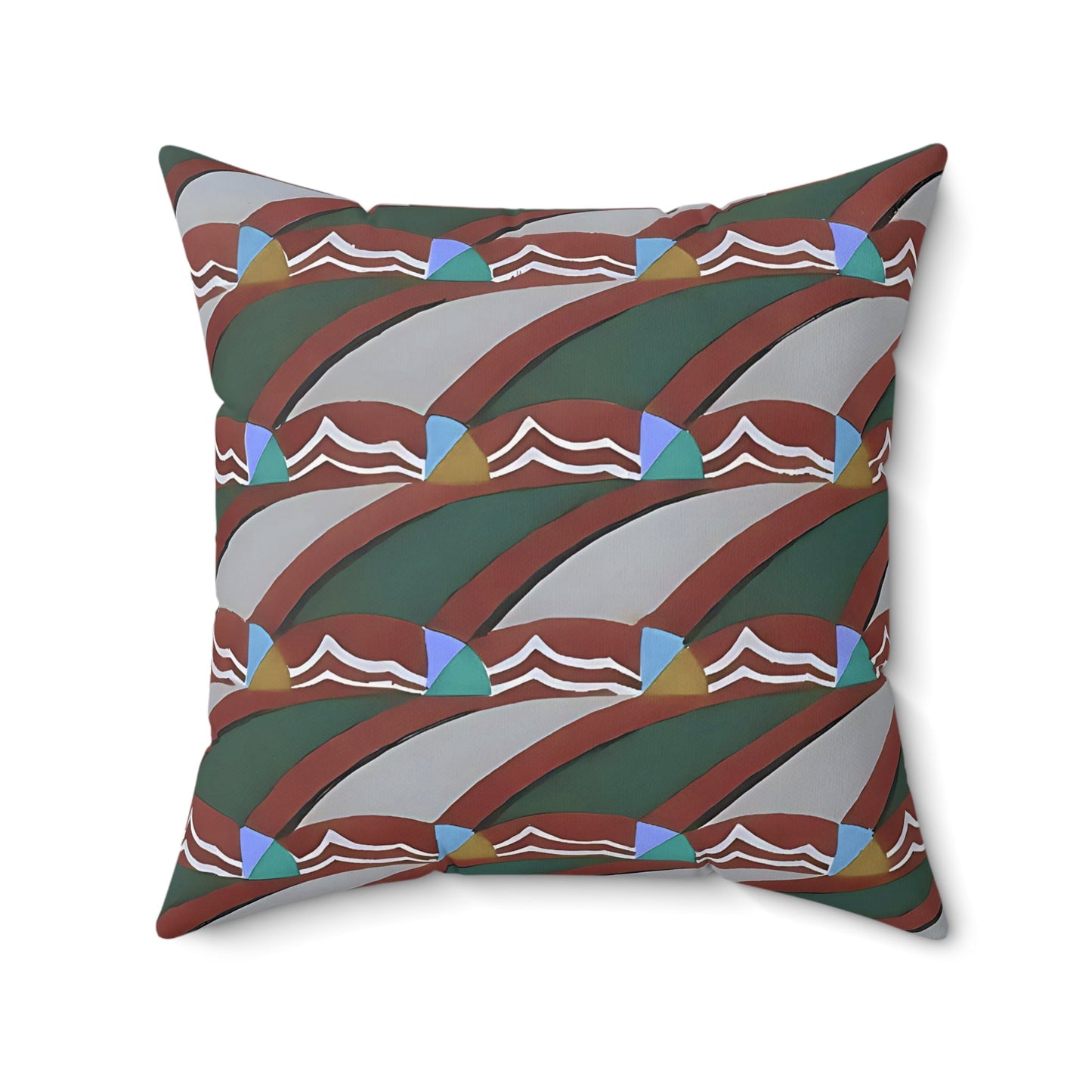 Pop Deco Waves II Abstract Art Deco Square Throw Pillow - POP DECO