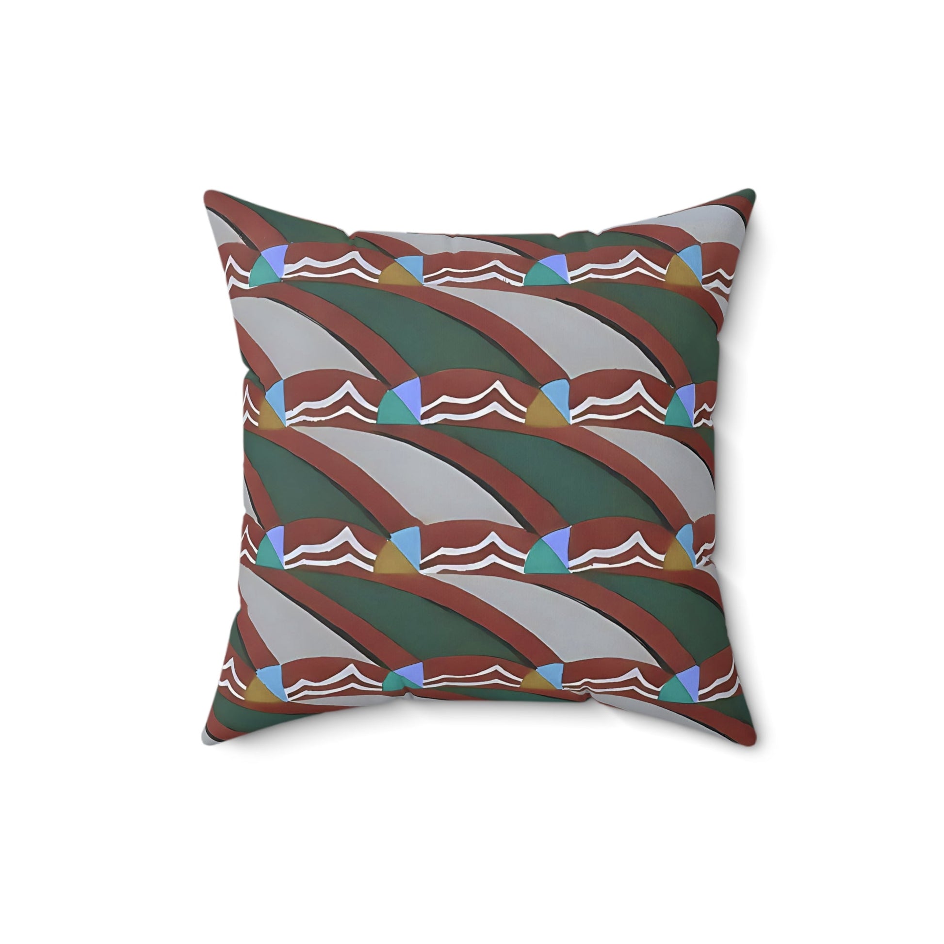 Pop Deco Waves II Abstract Art Deco Square Throw Pillow - POP DECO