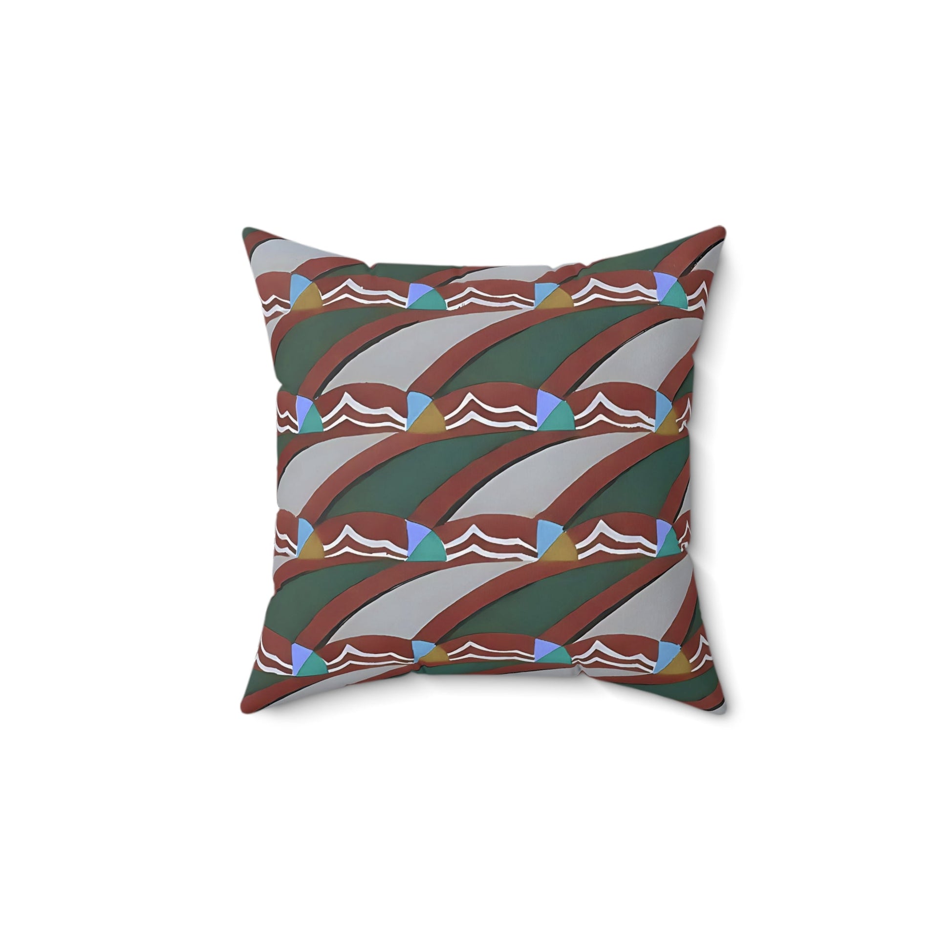 Pop Deco Waves II Abstract Art Deco Square Throw Pillow - POP DECO