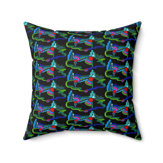 Pop Decoscape Art Deco Vibe Maximalist Decor Square Throw Pillows - POP DECO