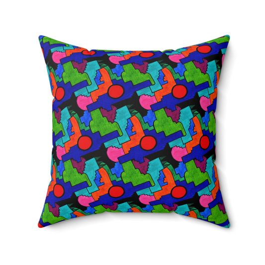 Pop Decoscape Art Deco Vibe Maximalist Decor Square Throw Pillows - POP DECO