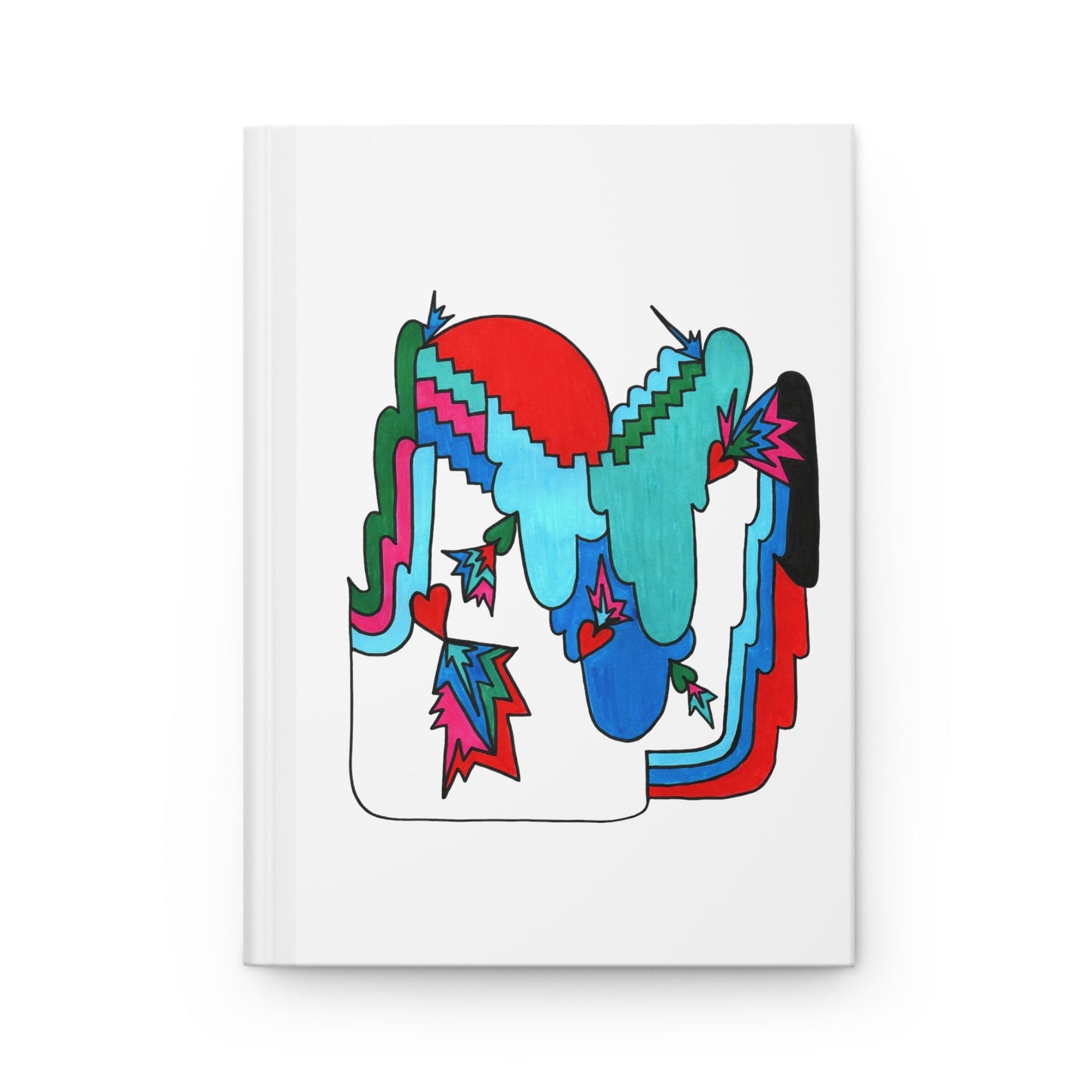 Pop Decoscape Colorful Abstract Drawing Hardcover Journal - POP DECO