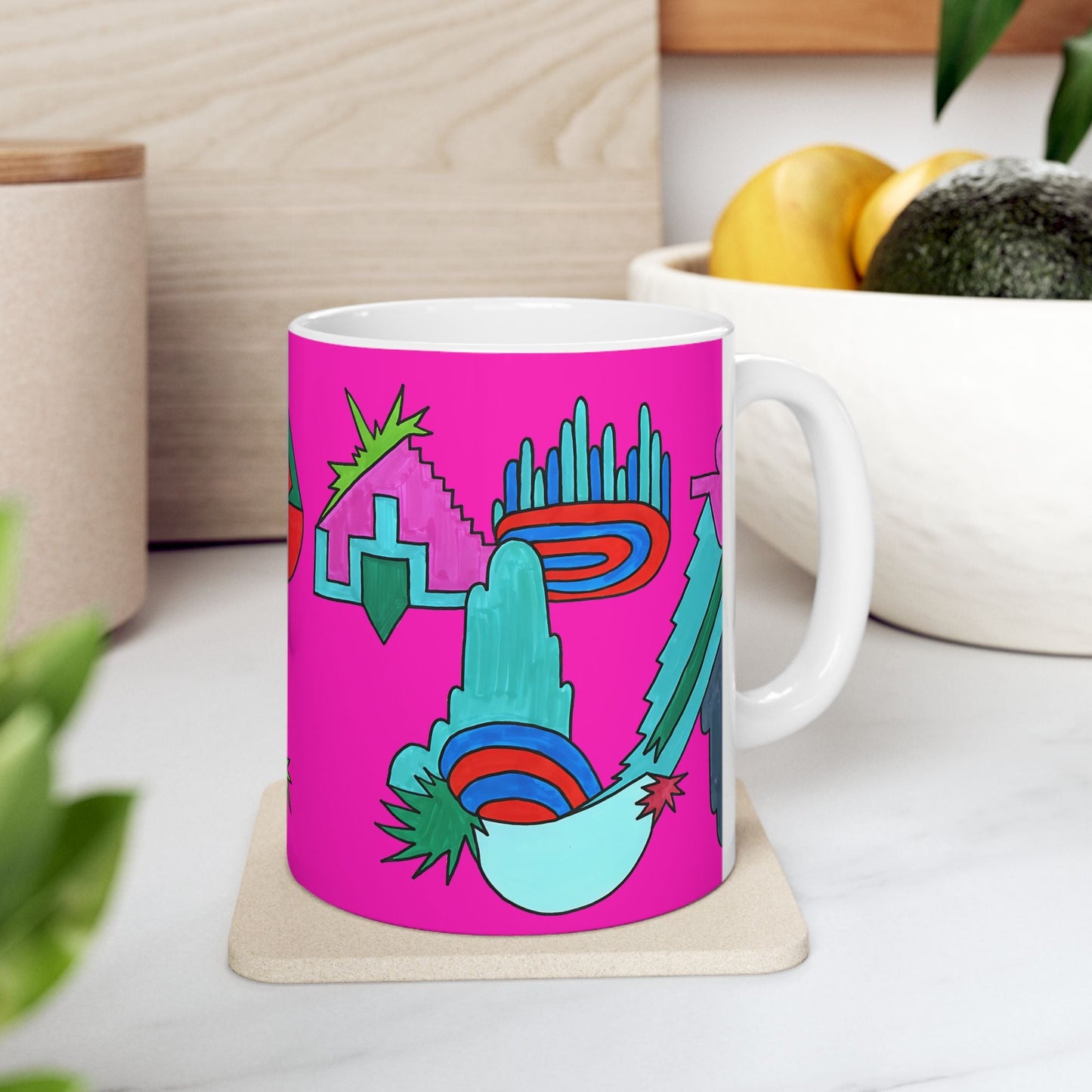 Pop Decoscape Dopamine Deco Coffee Mug | Abstract Art Deco Colorful Ceramic Mug (11oz, 15oz) - POP DECO