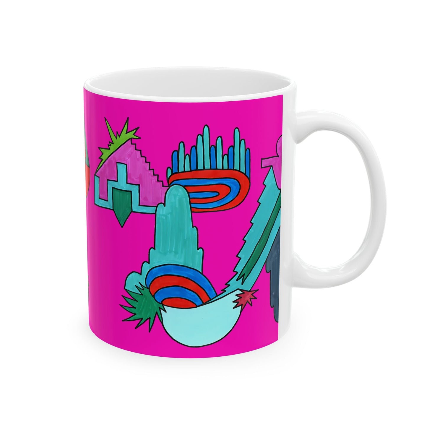 Pop Decoscape Dopamine Deco Coffee Mug | Abstract Art Deco Colorful Ceramic Mug (11oz, 15oz) - POP DECO