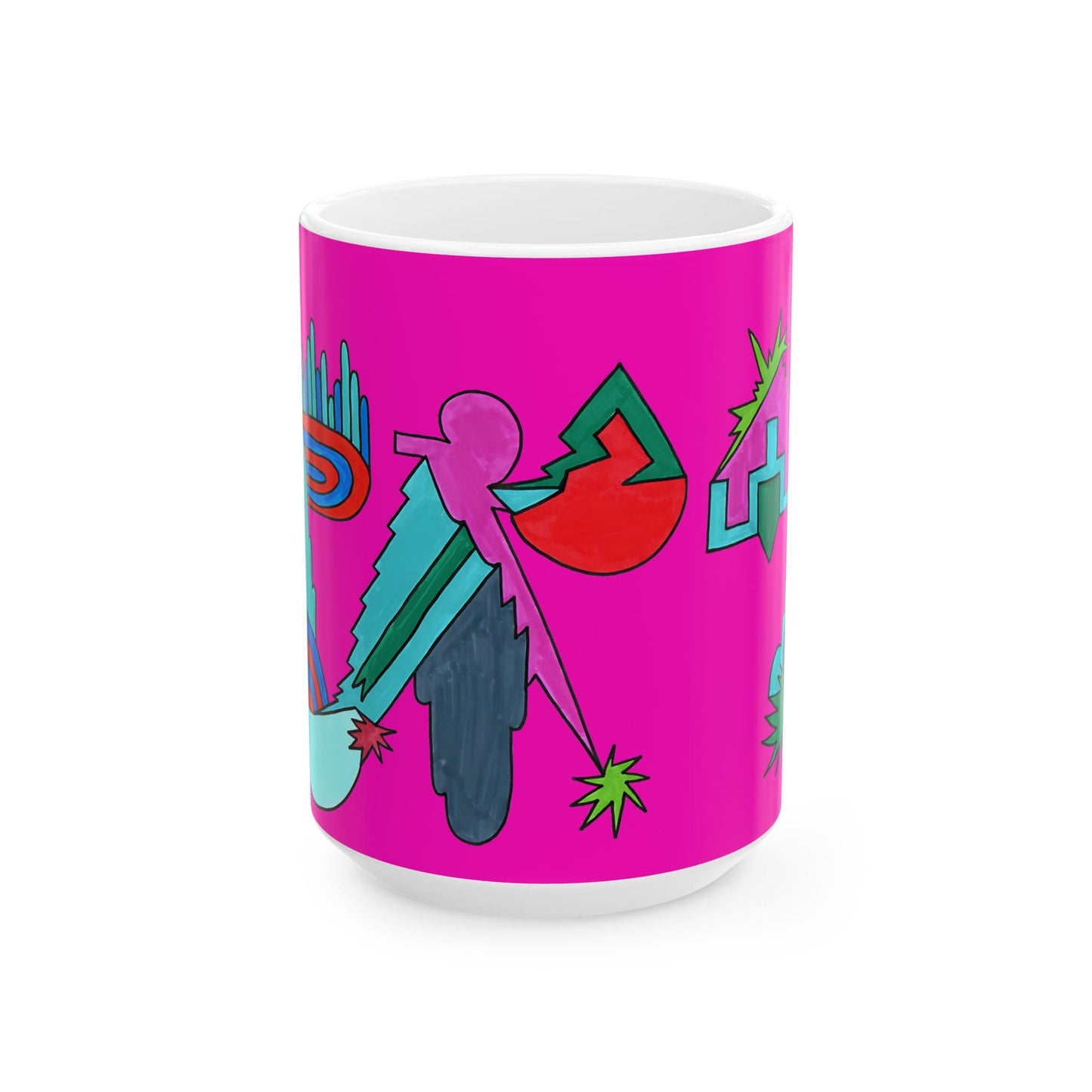 Pop Decoscape Dopamine Deco Coffee Mug | Abstract Art Deco Colorful Ceramic Mug (11oz, 15oz) - POP DECO