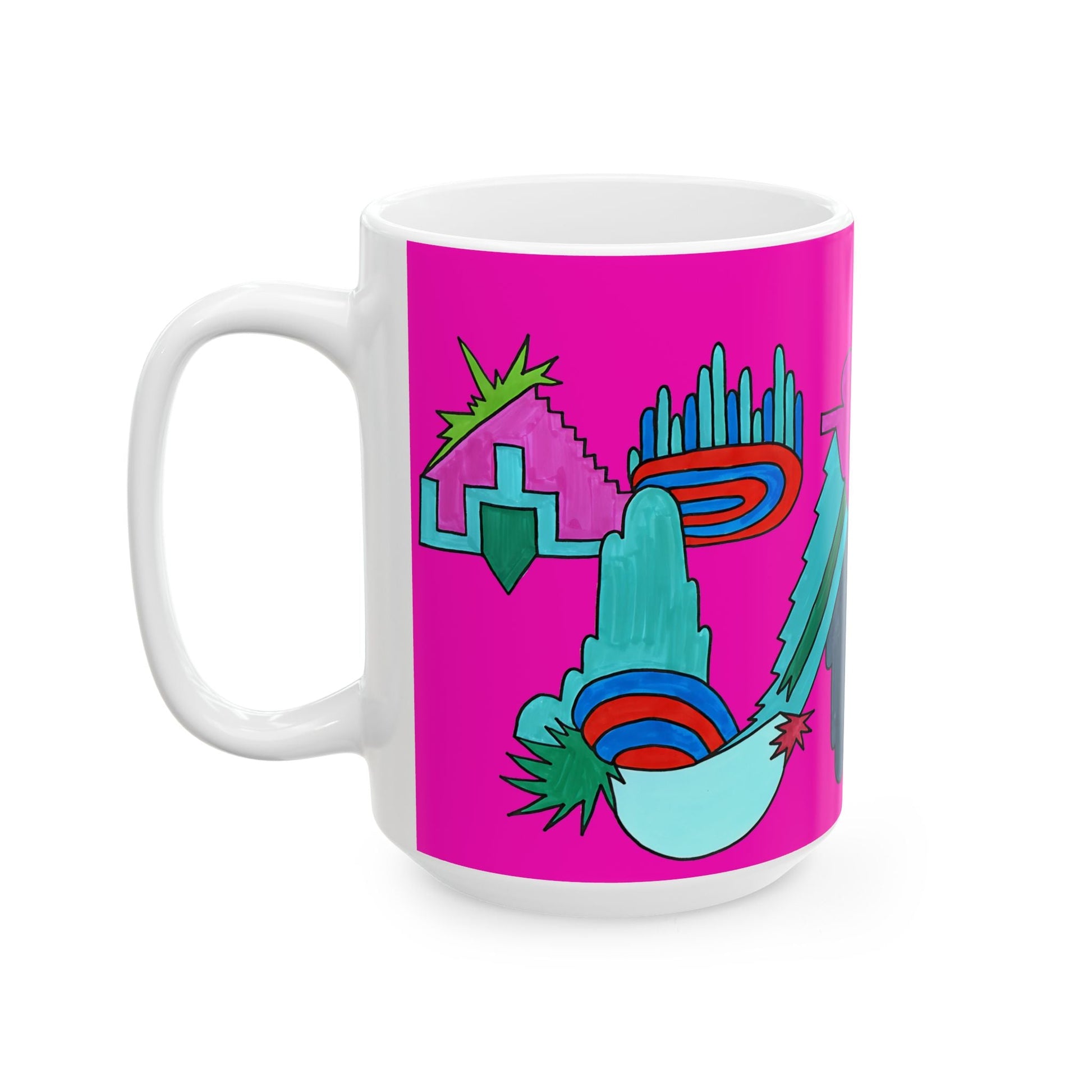 Pop Decoscape Dopamine Deco Coffee Mug | Abstract Art Deco Colorful Ceramic Mug (11oz, 15oz) - POP DECO