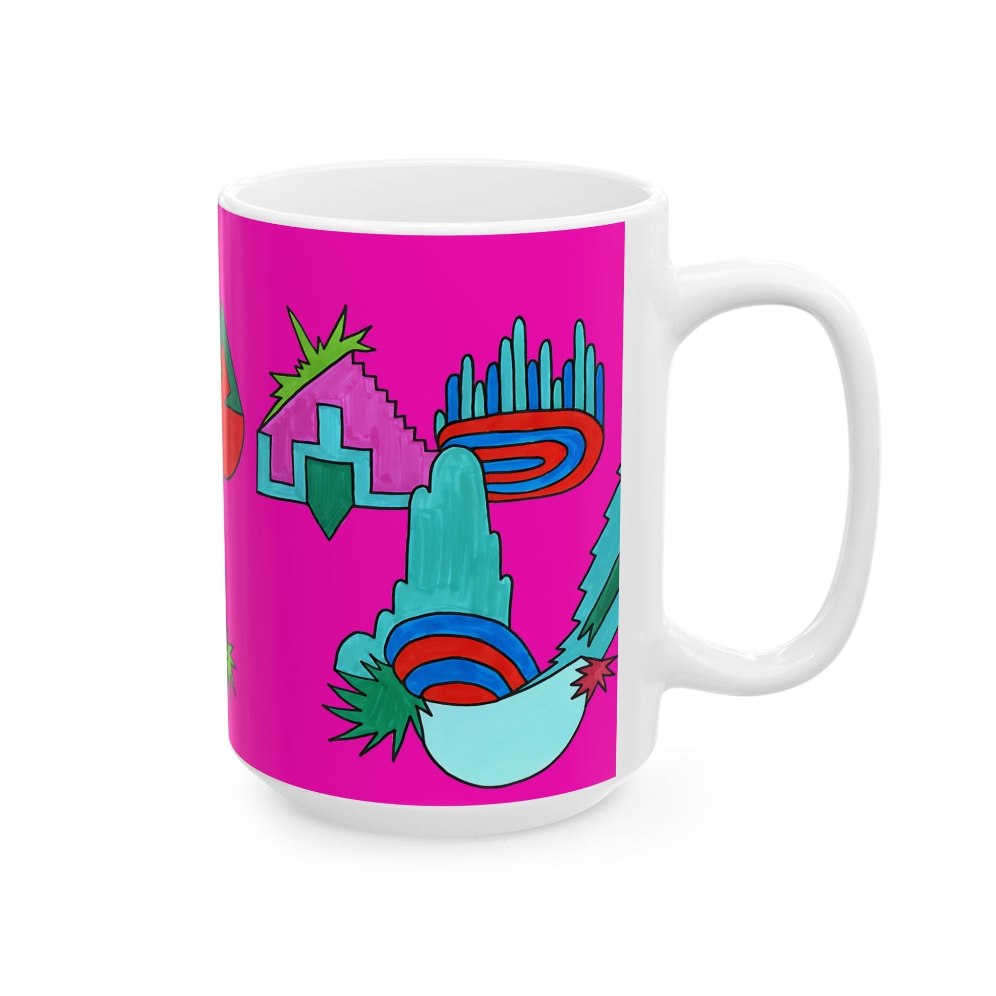 Pop Decoscape Dopamine Deco Coffee Mug | Abstract Art Deco Colorful Ceramic Mug (11oz, 15oz) - POP DECO