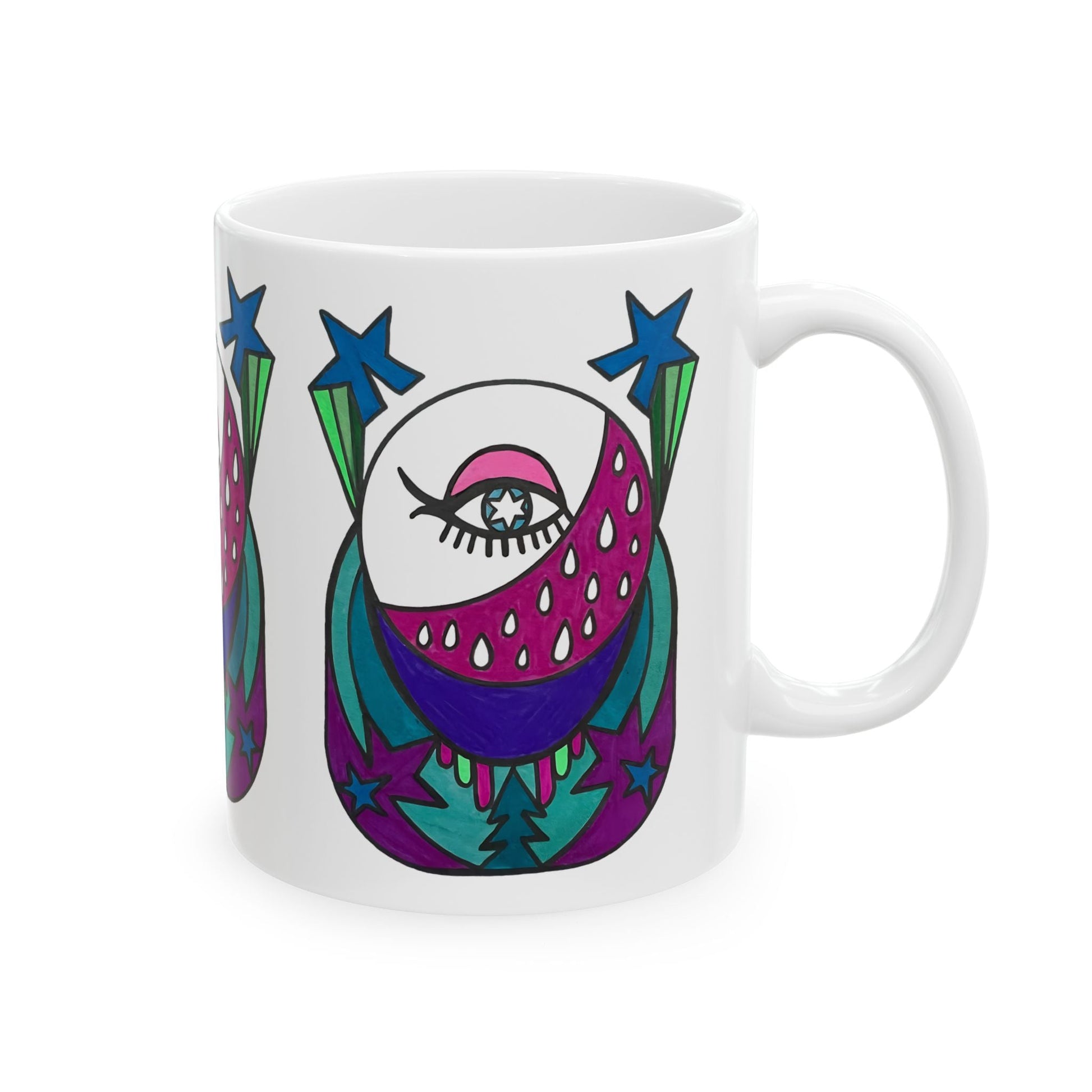 Pop Decoscape Lunar Eye Coffee Mug | Abstract Art Colorful Ceramic Mug (11oz, 15oz) - POP DECO