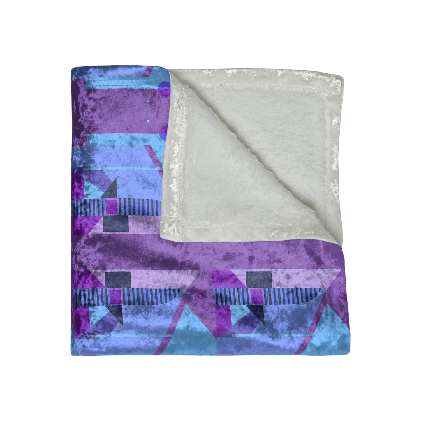 Pop Wild Geometric Ombre Crushed Velvet Blanket | Elegant Purples and Blues Art Deco Throw - POP DECO