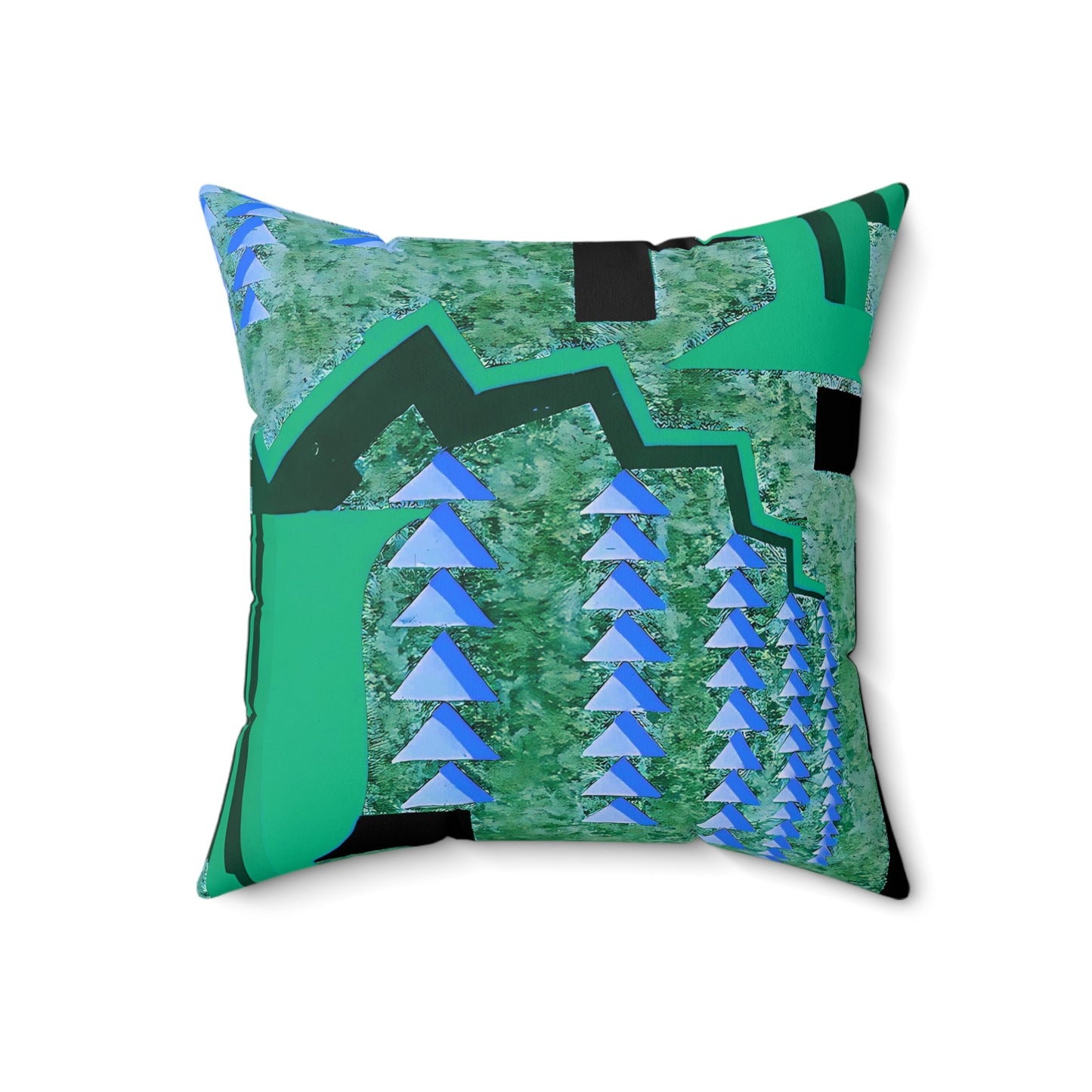 Pretty Prismes Abstract Pattern Green Art Deco Throw Pillow - POP DECO