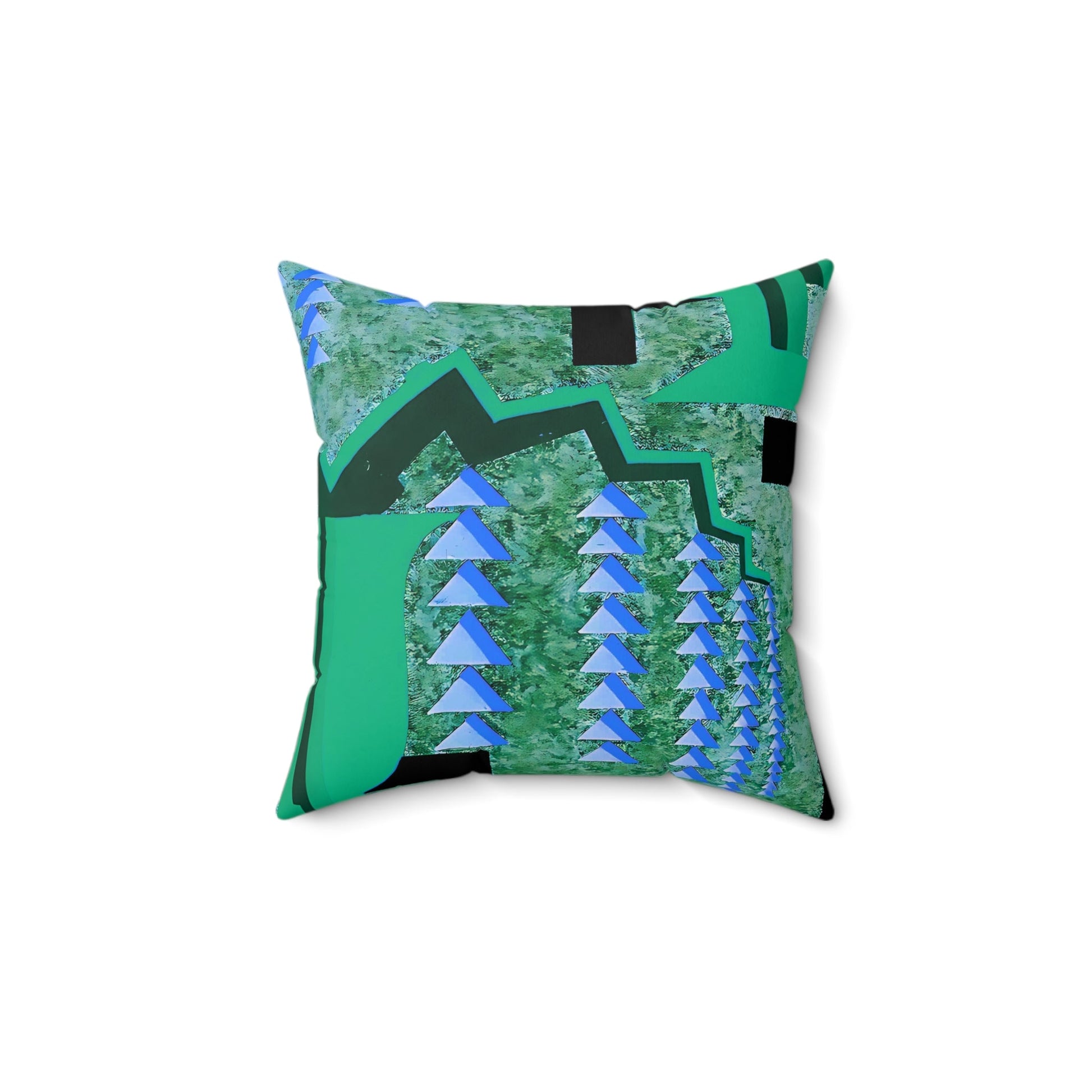 Pretty Prismes Abstract Pattern Green Art Deco Throw Pillow - POP DECO