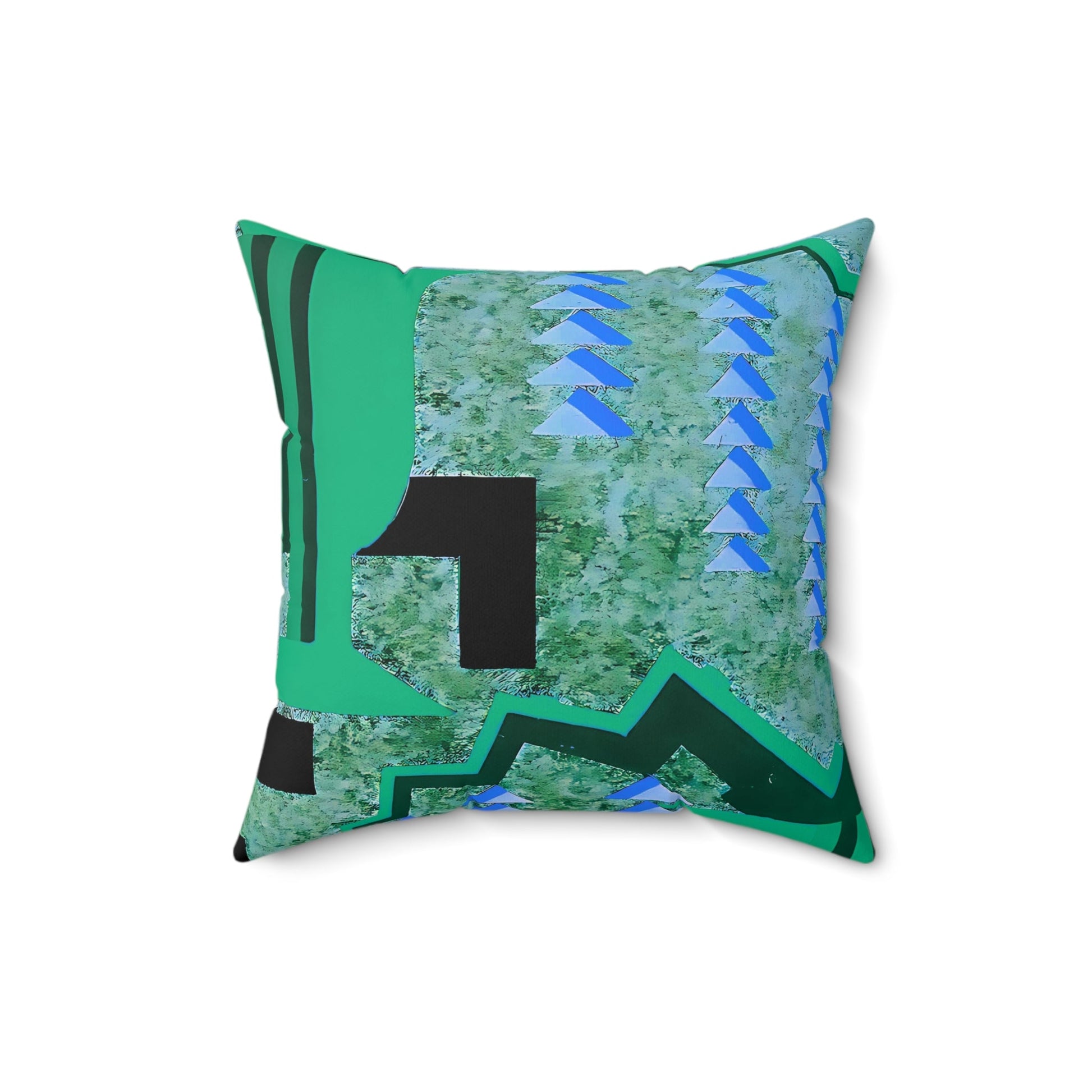 Pretty Prismes Abstract Pattern Green Art Deco Throw Pillow - POP DECO