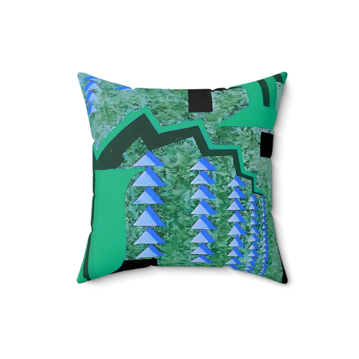 Pretty Prismes Abstract Pattern Green Art Deco Throw Pillow - POP DECO