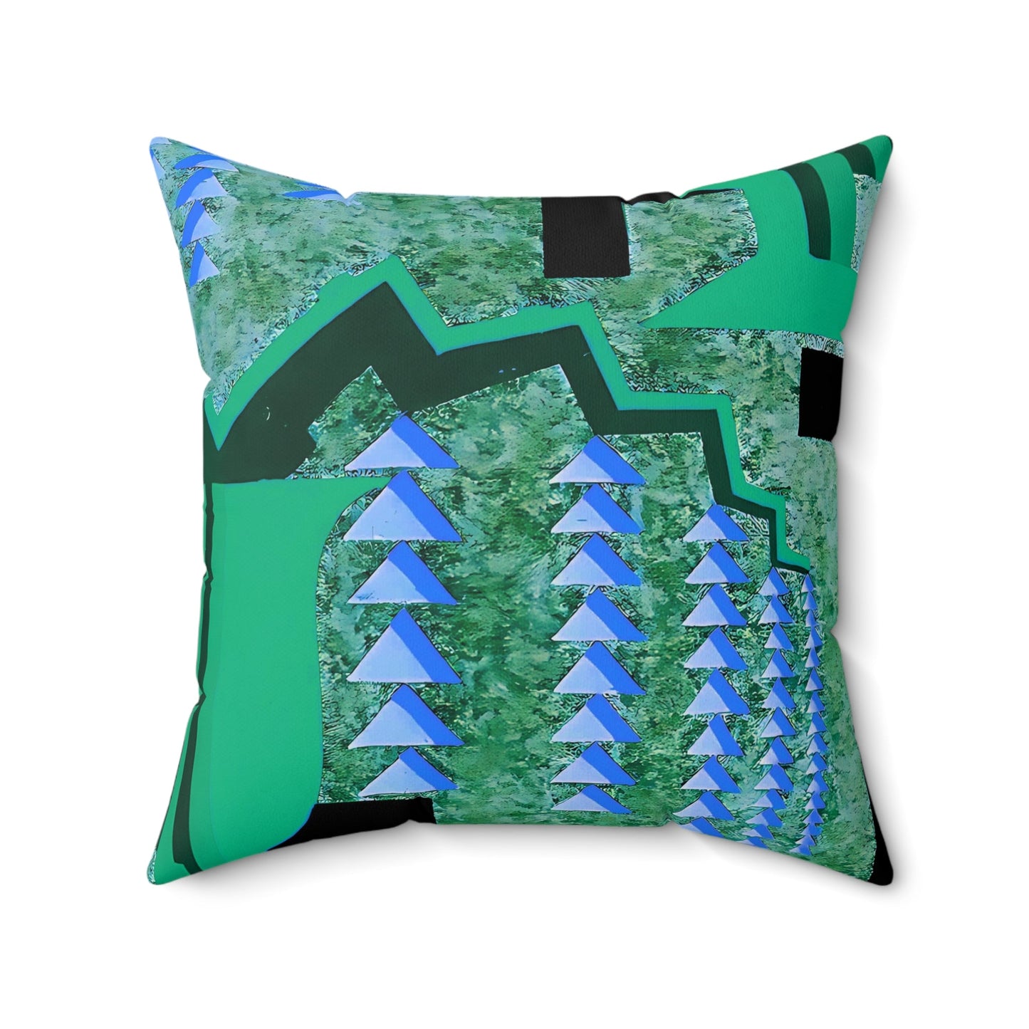 Pretty Prismes Abstract Pattern Green Art Deco Throw Pillow - POP DECO