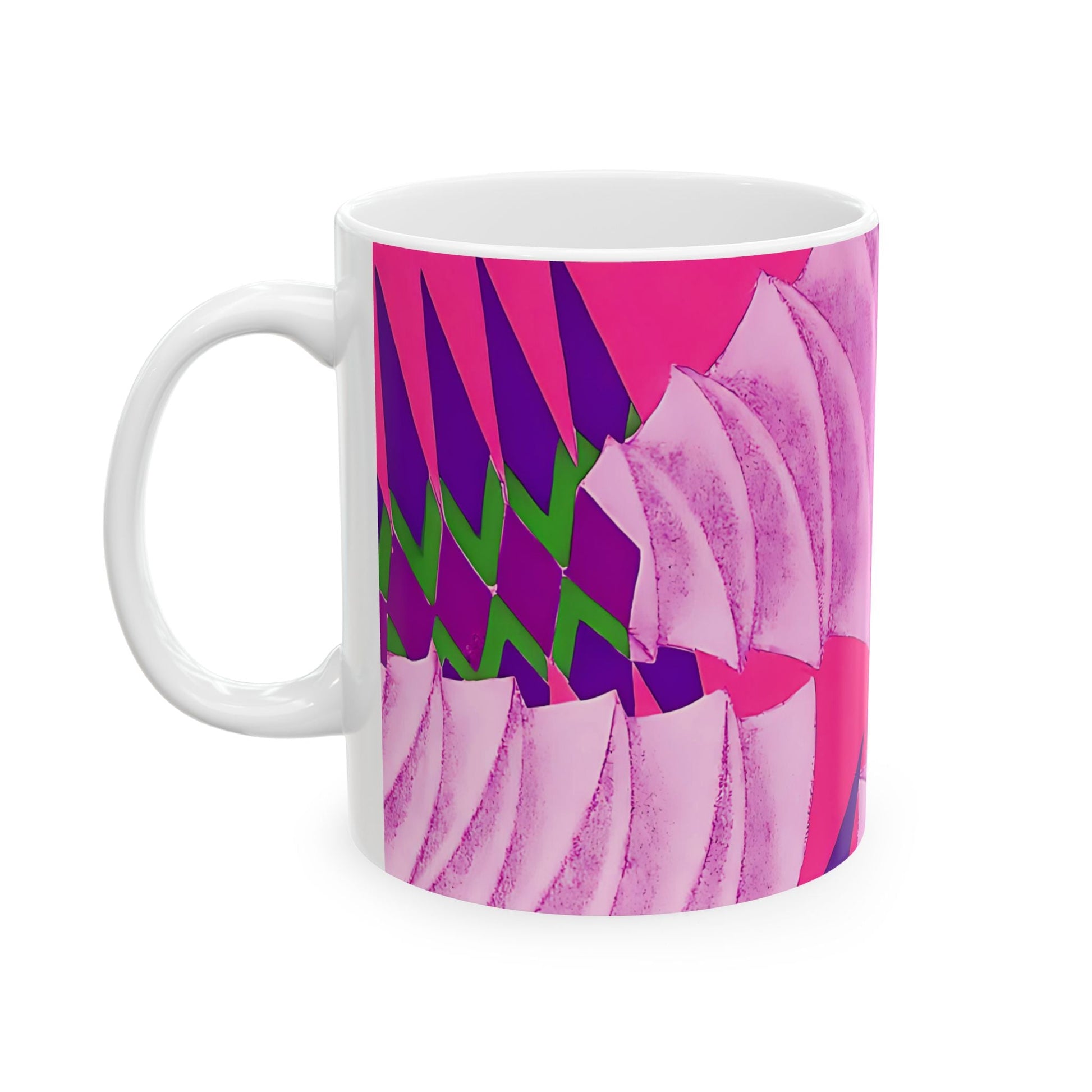 Pretty Prismes Dopamine Deco Coffee Mug | Abstract Colorful Pink Ceramic Mug (11oz, 15oz) - POP DECO